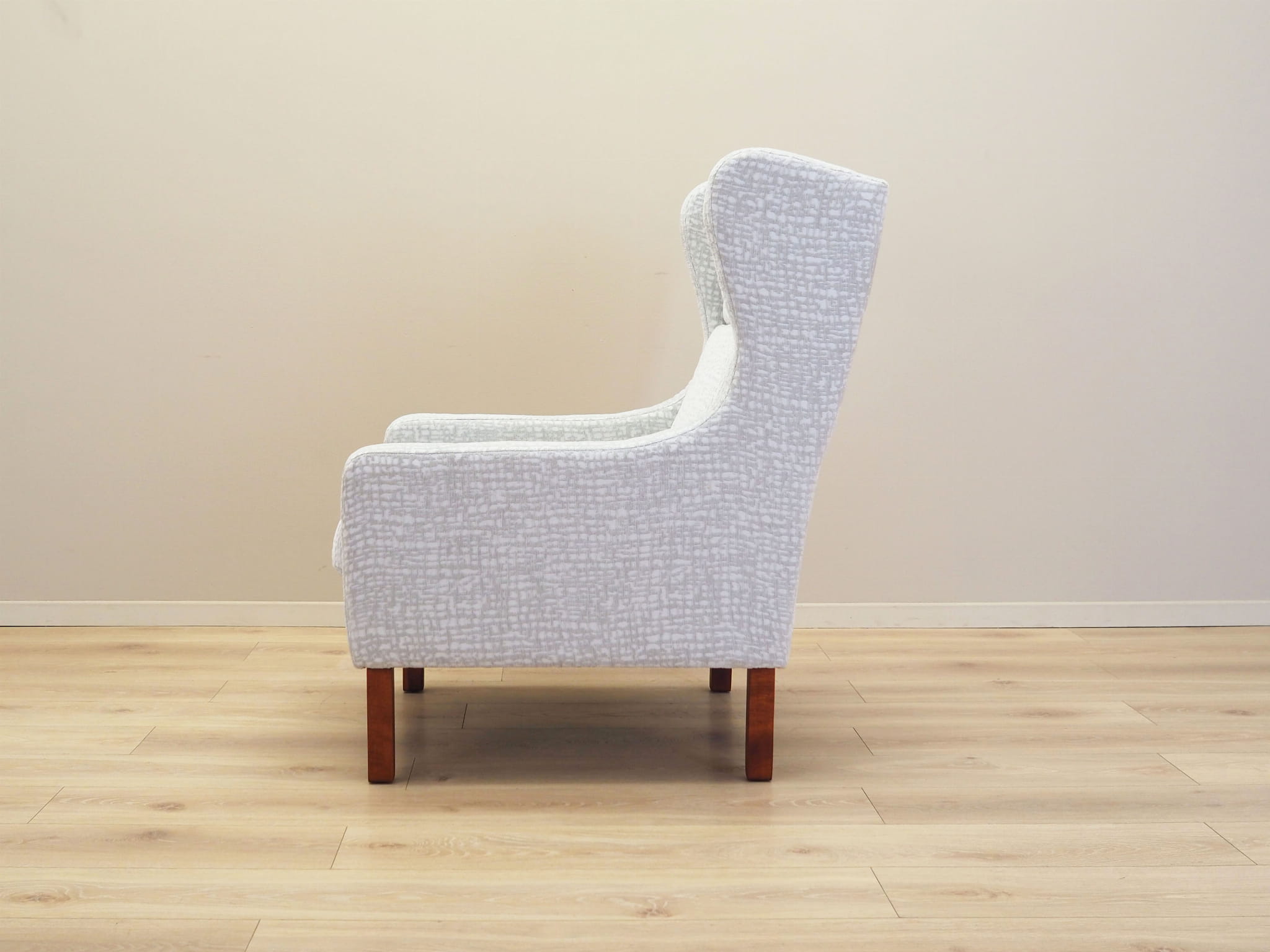 Vintage armchair textile wood grey 1960s