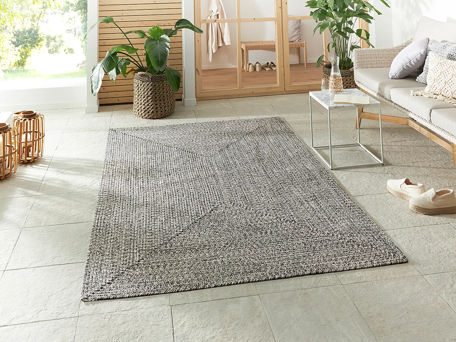 Trenzado Typ C In- & Outdoorteppich Grau