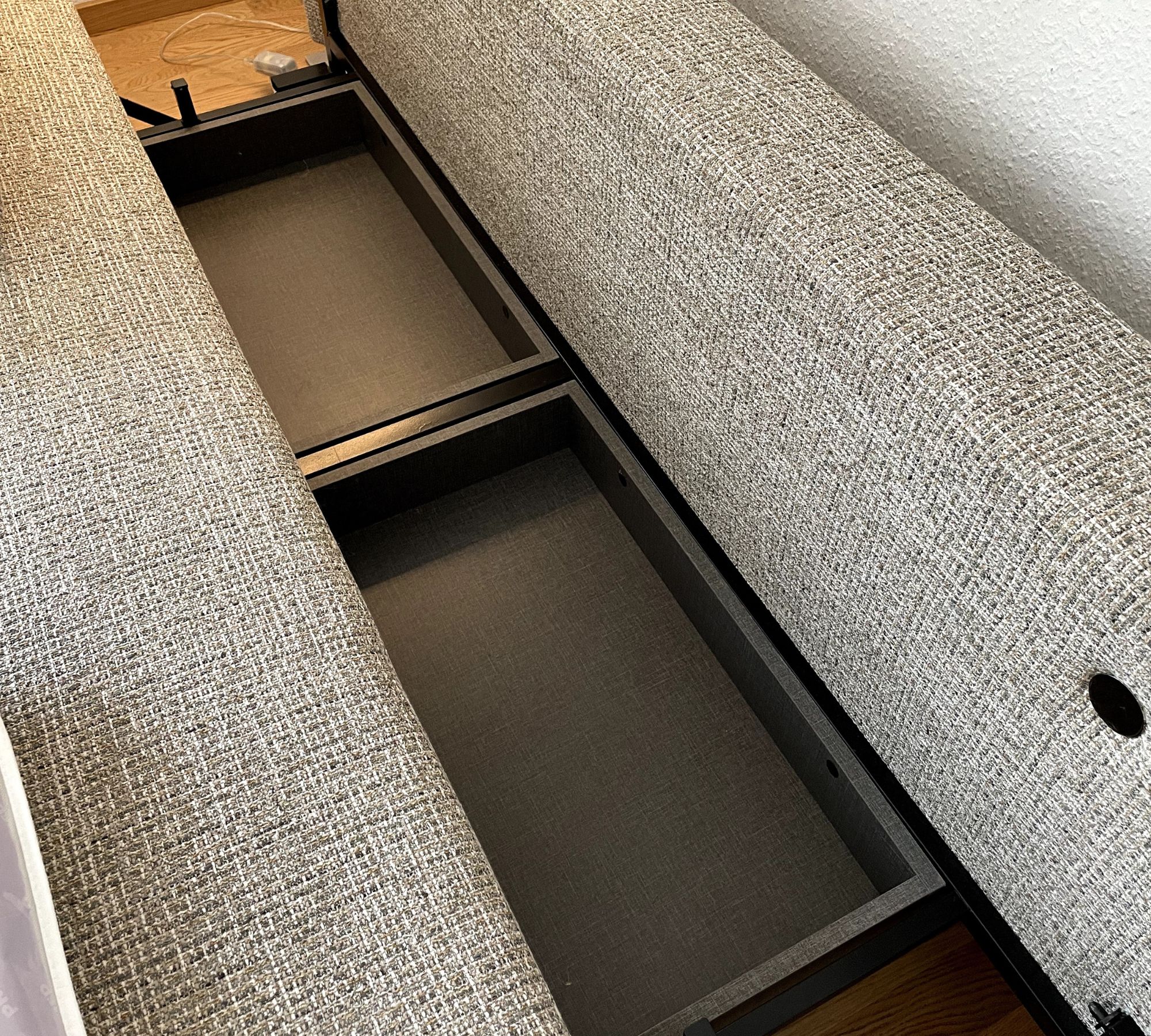 Sofa 2-Sitzer Schlaffunktion Webstoff Beige 