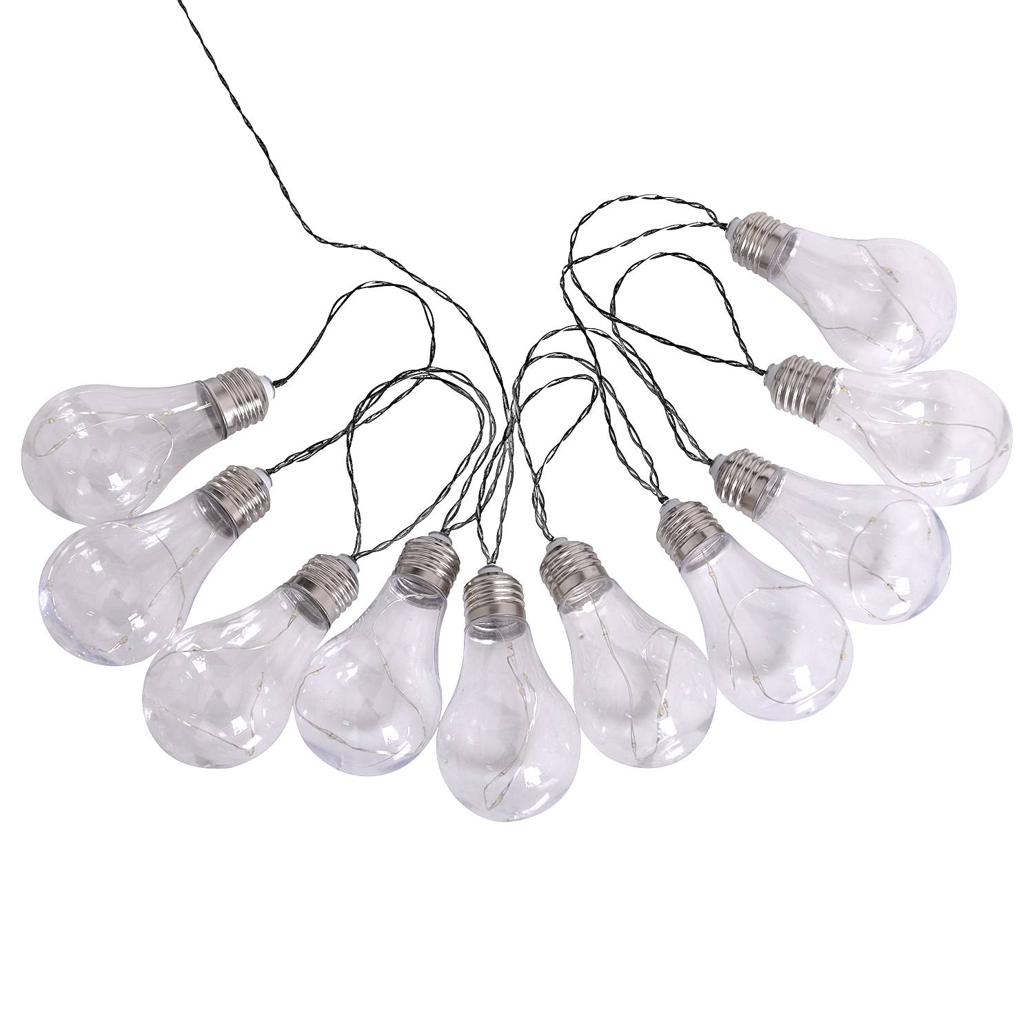 LED-Solarlichterkette Glühbirne Transparent