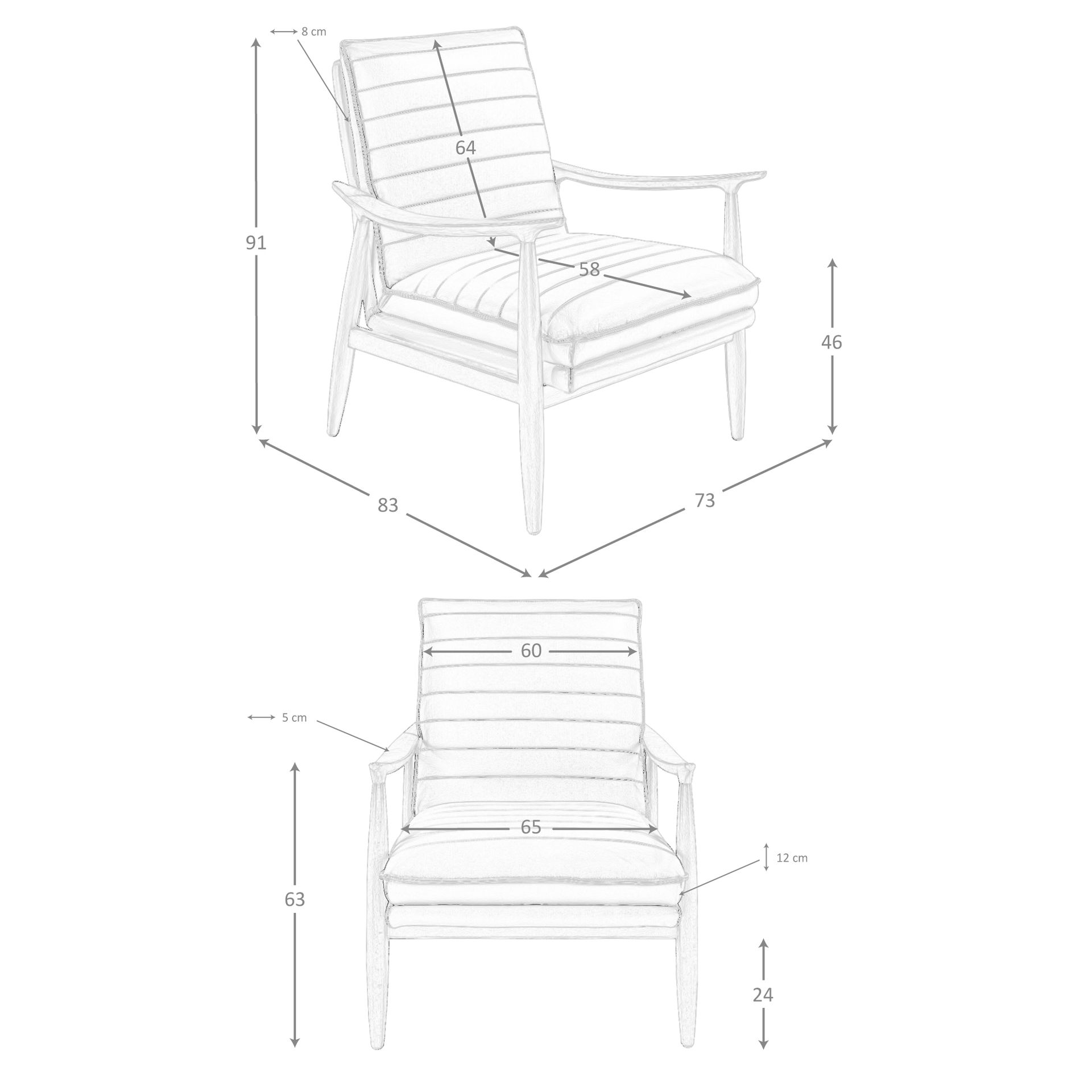 Dunkelgrauer Ledersessel 5130