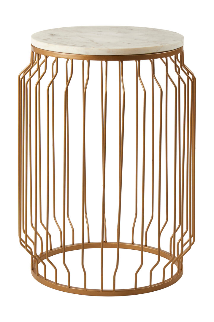 Shalimar Tavolino Marmo Oro Bianco