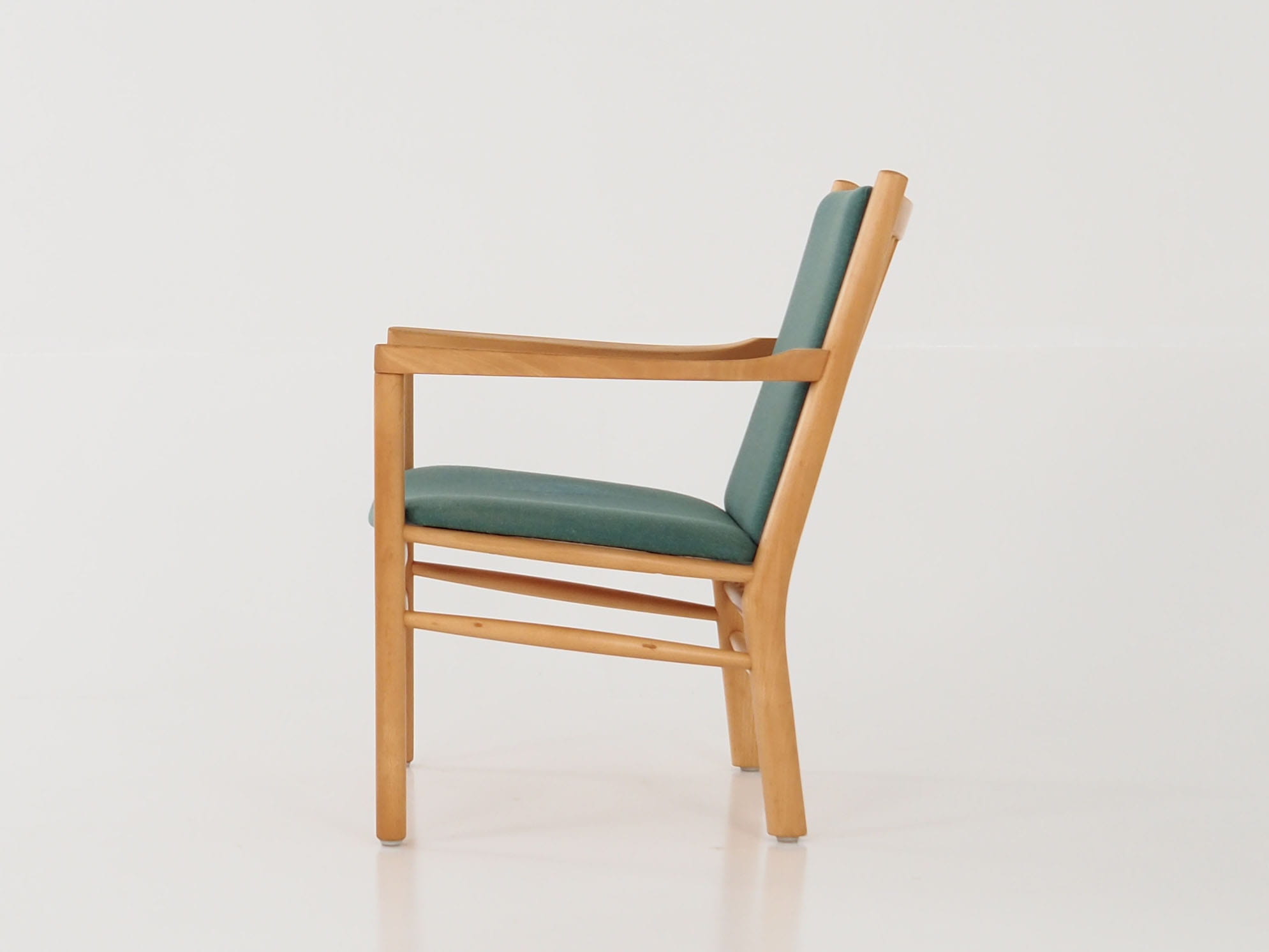Vintage Stuhl Buchenholz Grün 1970er Jahre