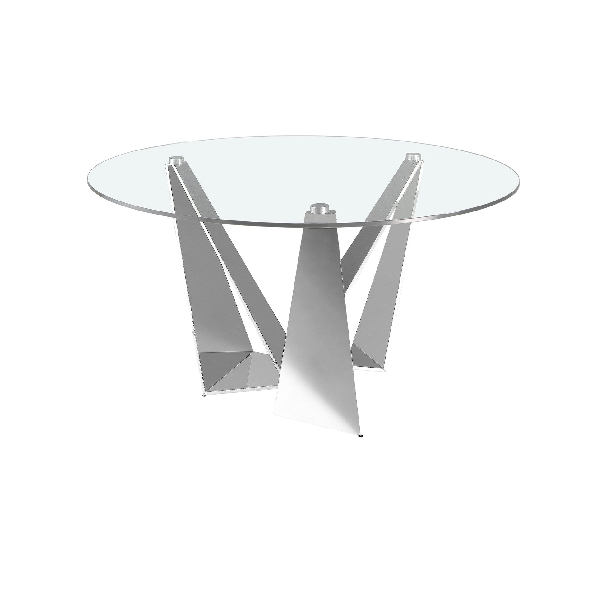 Round dining table Glass Chrome Silver Ø 150cm