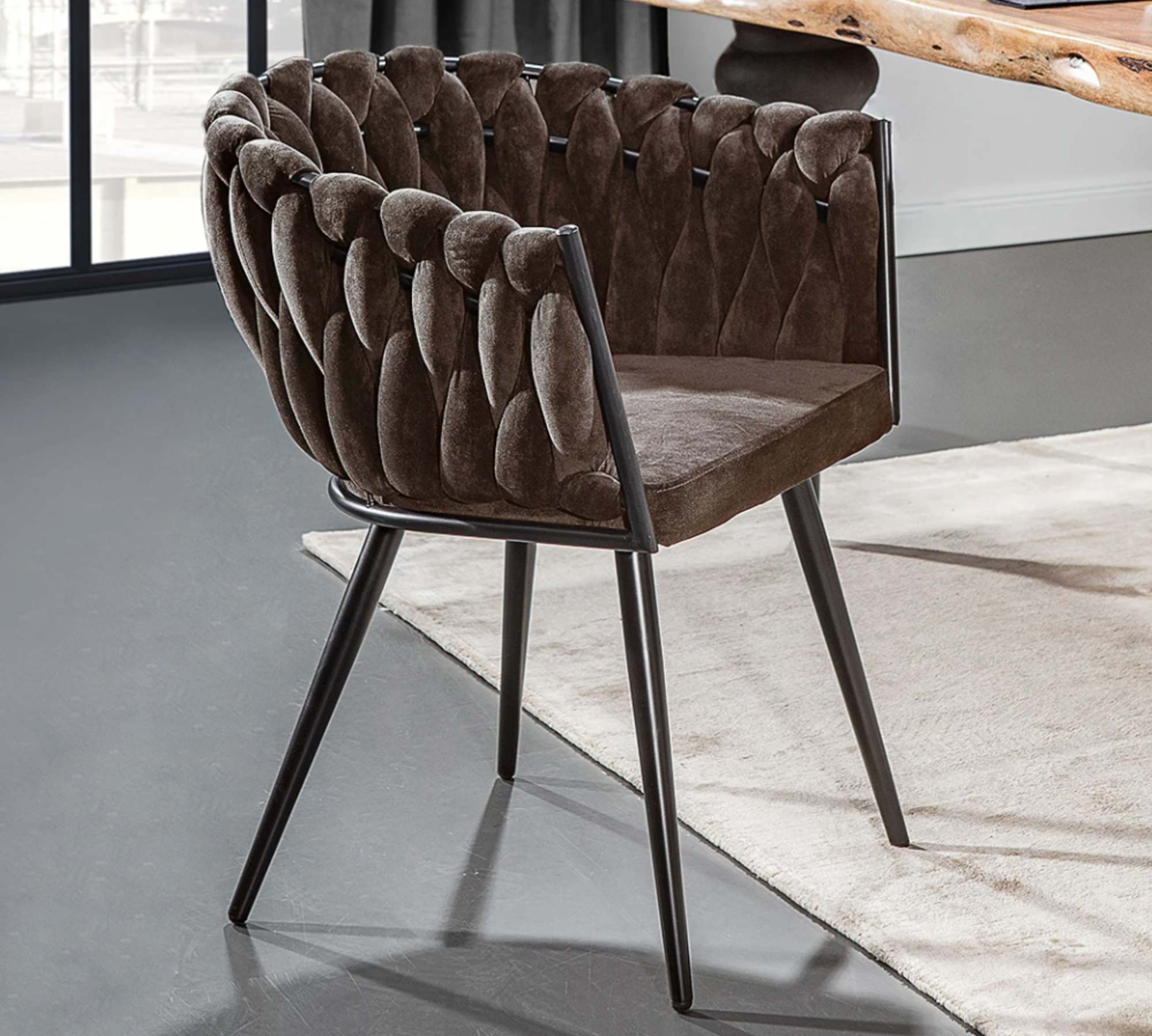 Armchair Velvet Iron Brown