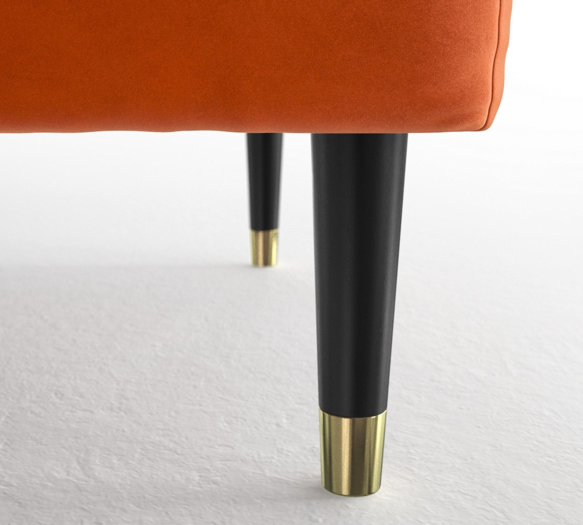 Hocker Aldo Samt Orange
