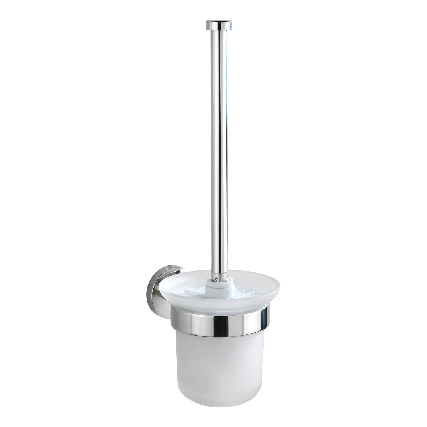 WC-Bürste Bosio I Milchglas Edelstahl Silber