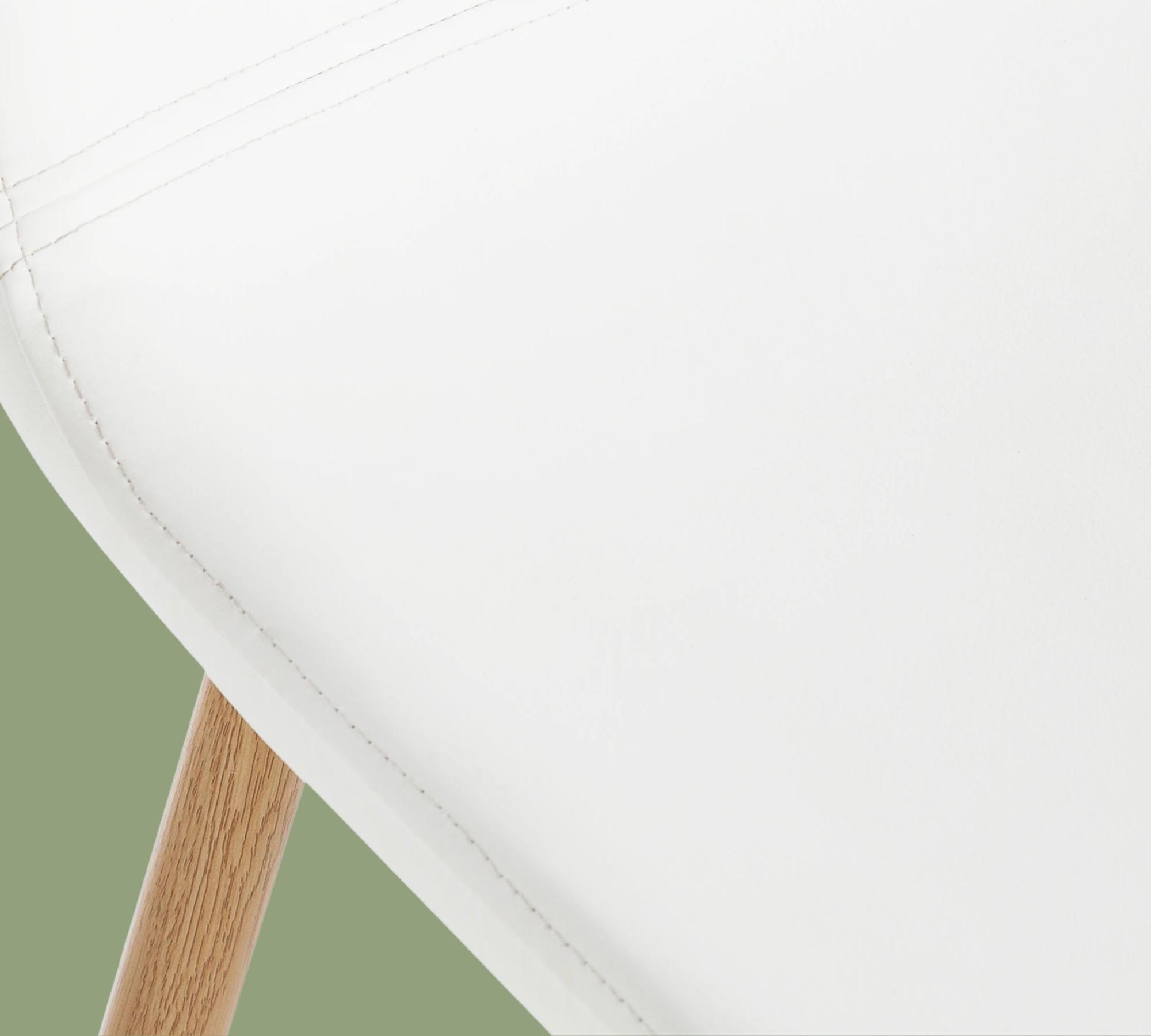 Upholstered chair Iskmo faux leather white set of 2