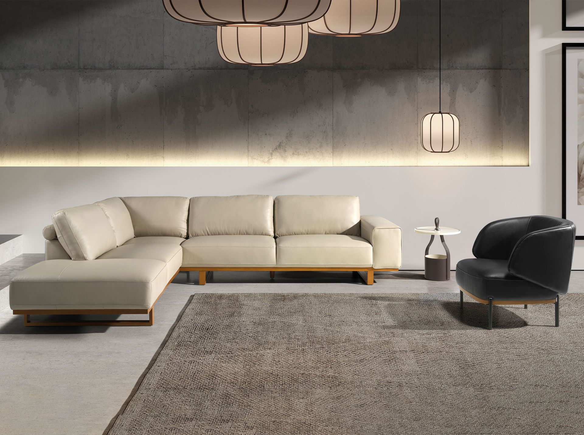 Armlehnsessel Leder Schwarz