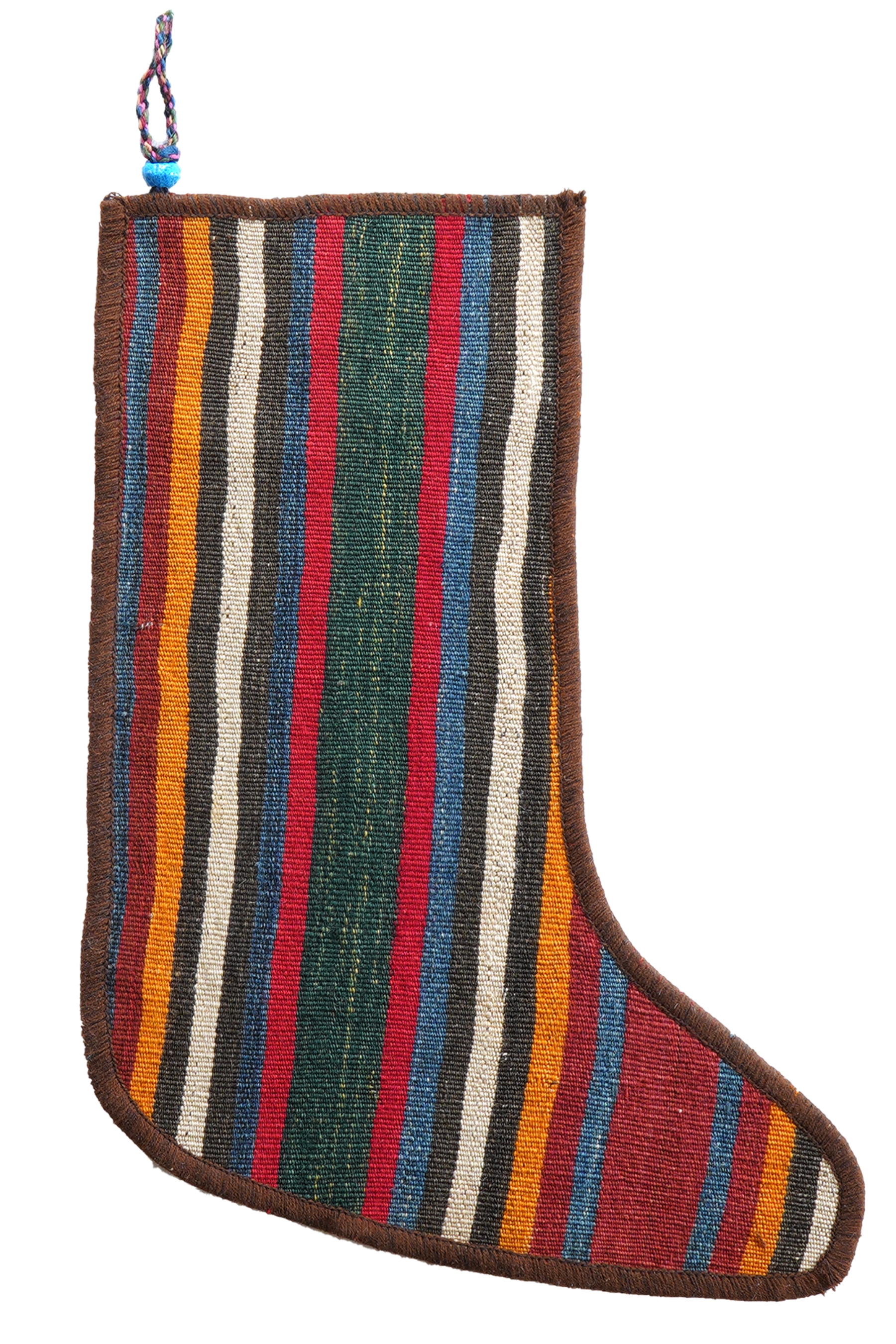 Christmas stocking wool multicolor 41x56cm