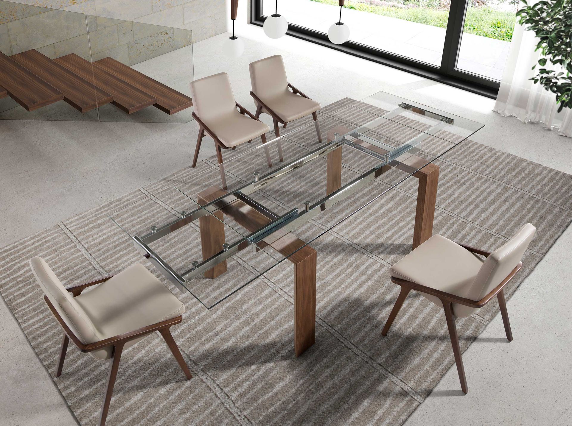 Sedia da pranzo in similpelle beige