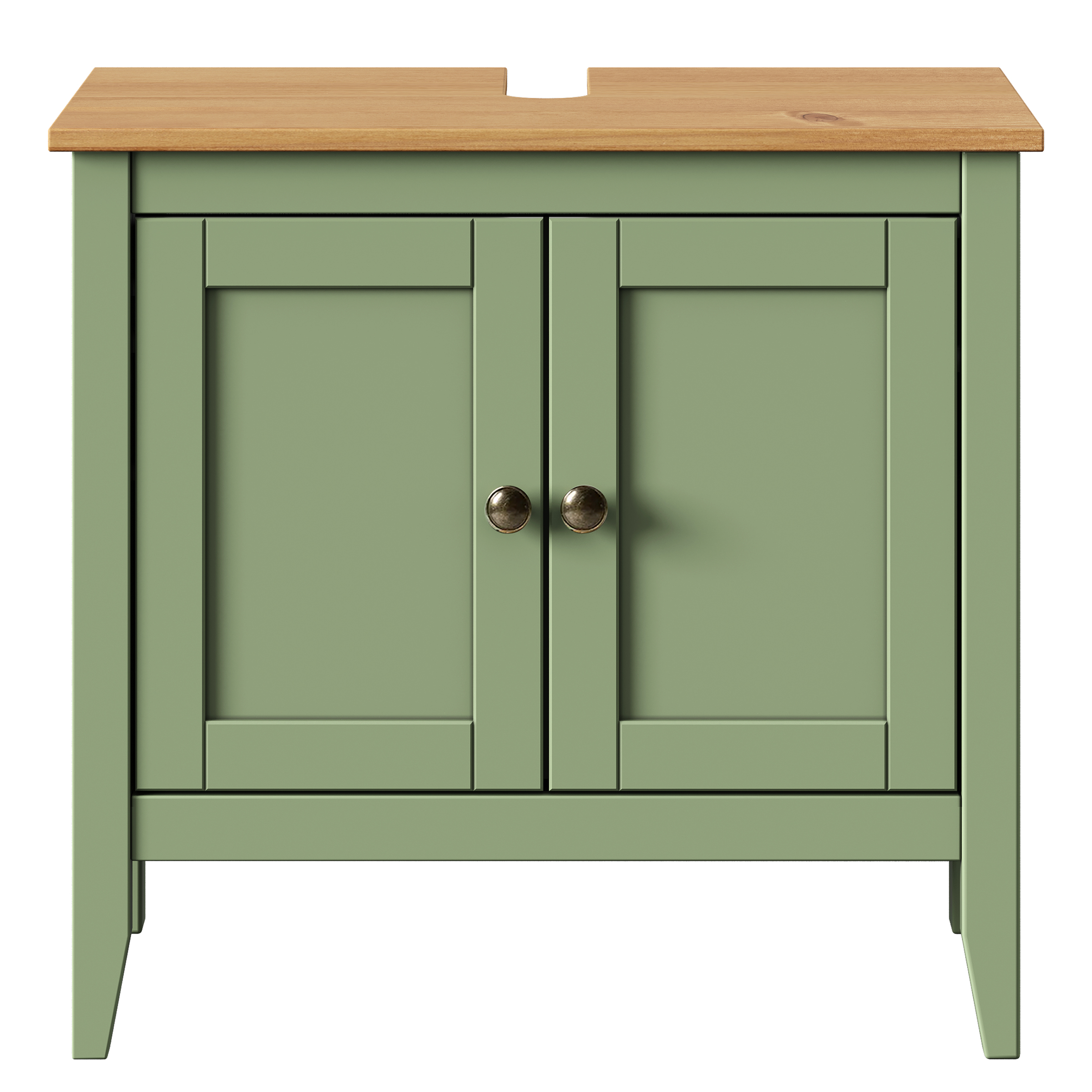 Belleria Typ B Waschbeckenunterschrank Massivholz Grün