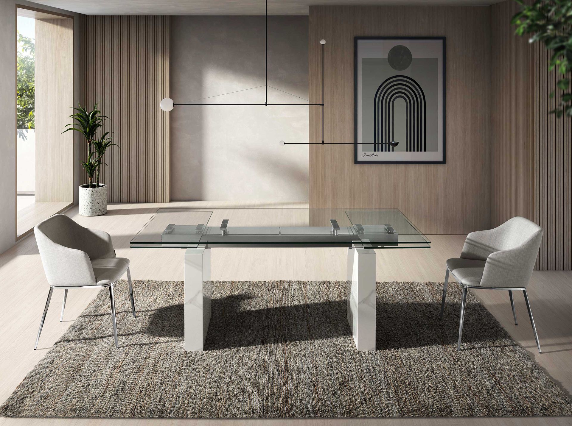 Armchair stainless steel grey