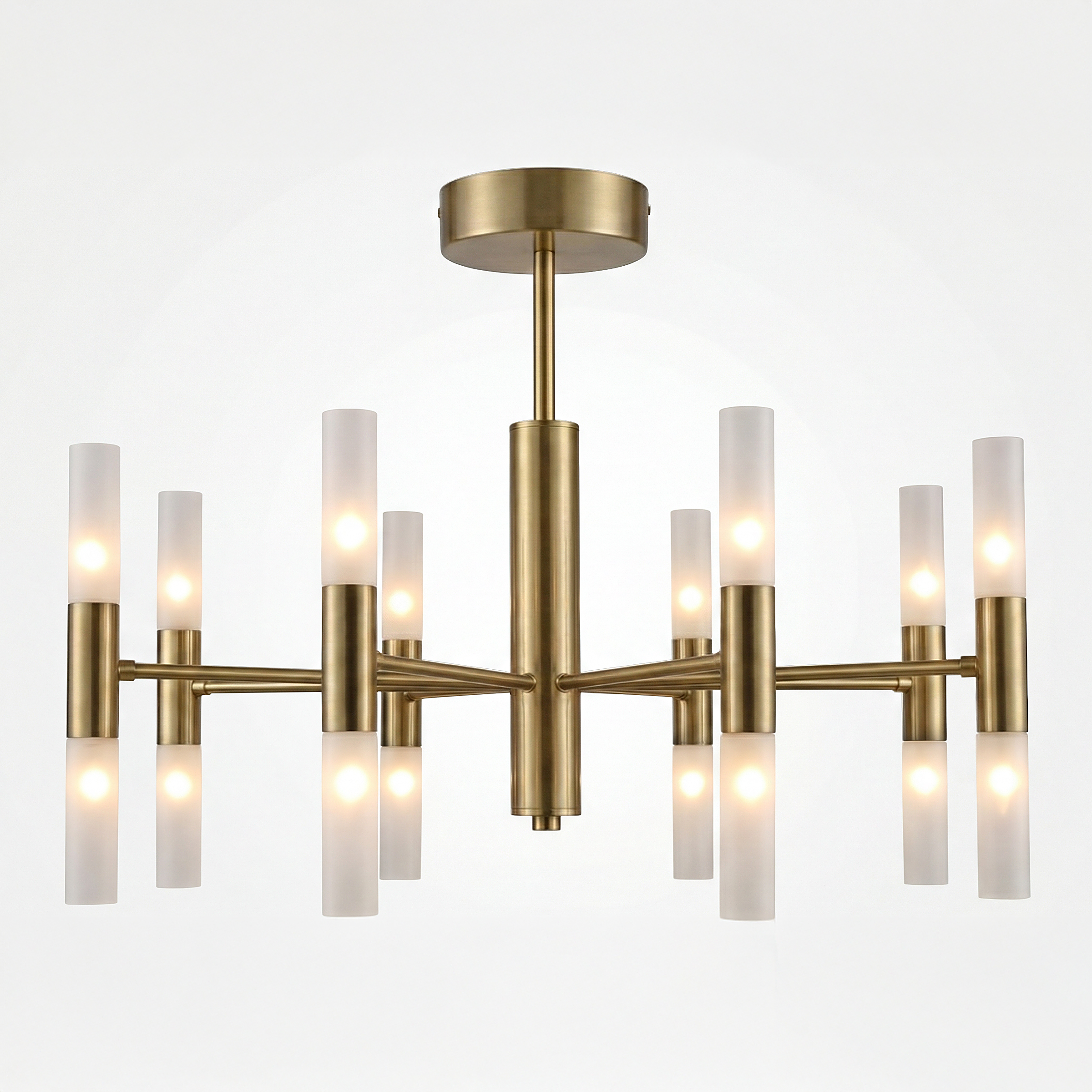 Ceiling light Fylux 20-light glass iron black