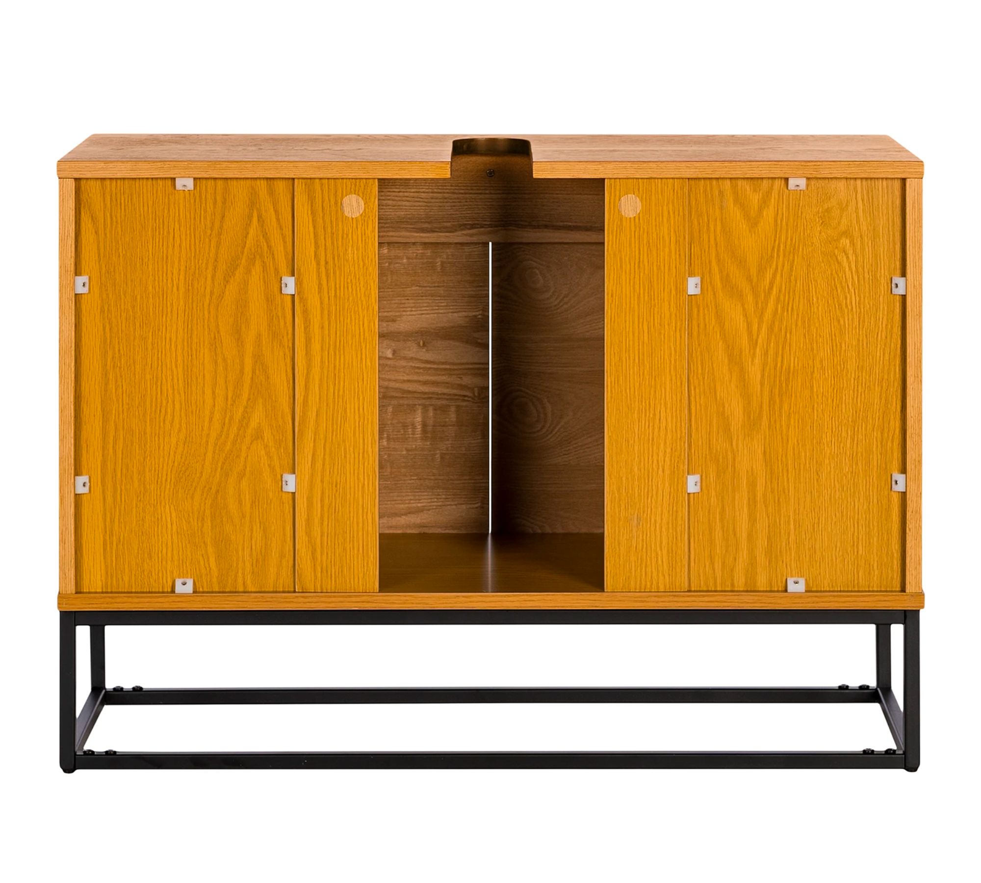 Waschbeckenunterschrank Stahl Holz Eiche