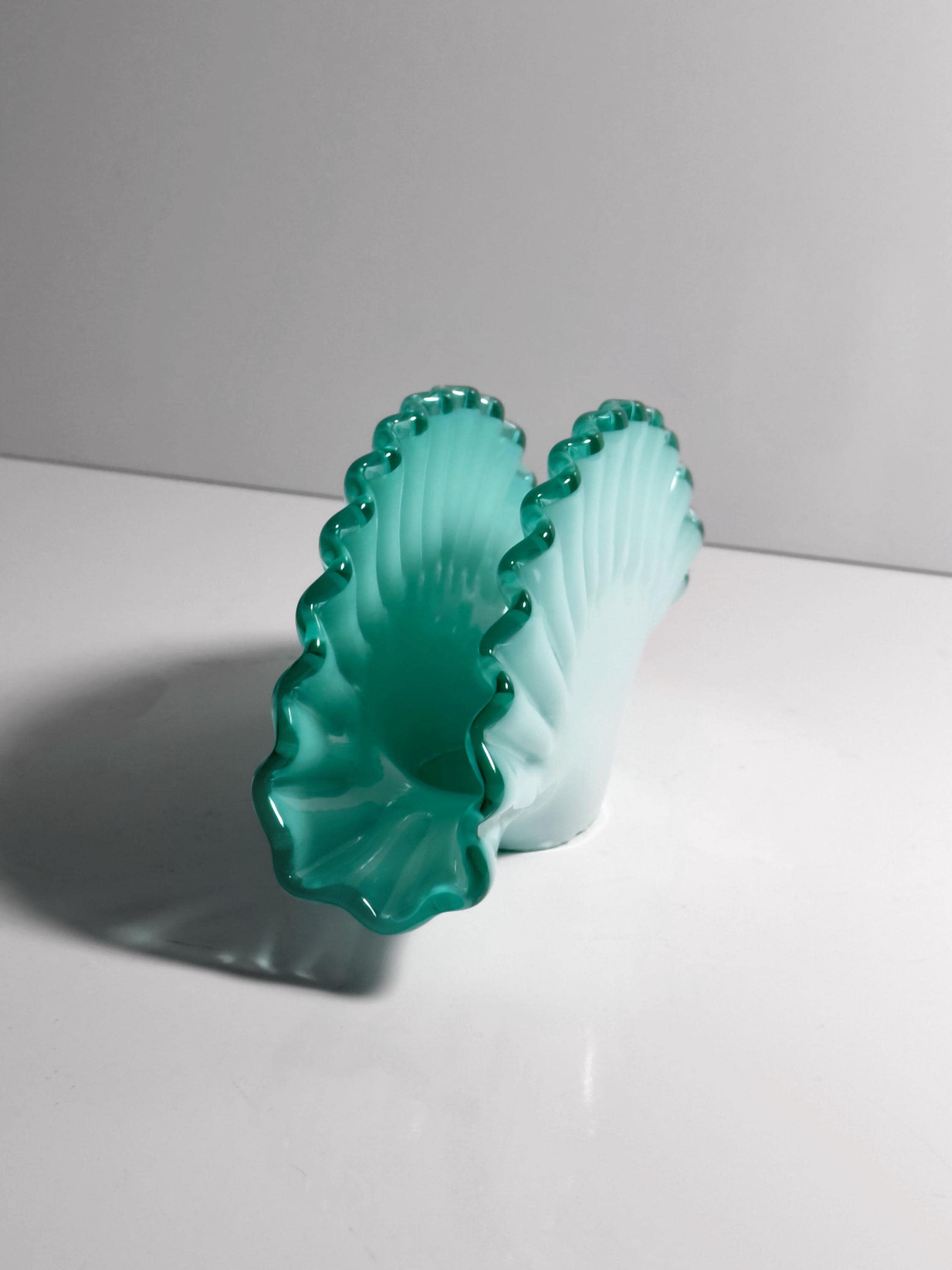 Vintage Serviettenhalter Muranoglas Türkis 80er Jahre