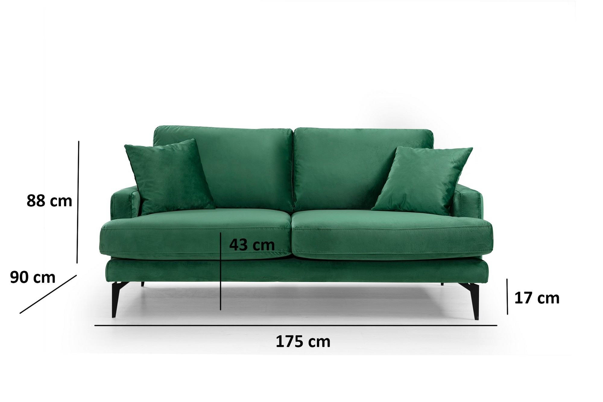 Papira 2-Sitzer Sofa Grün