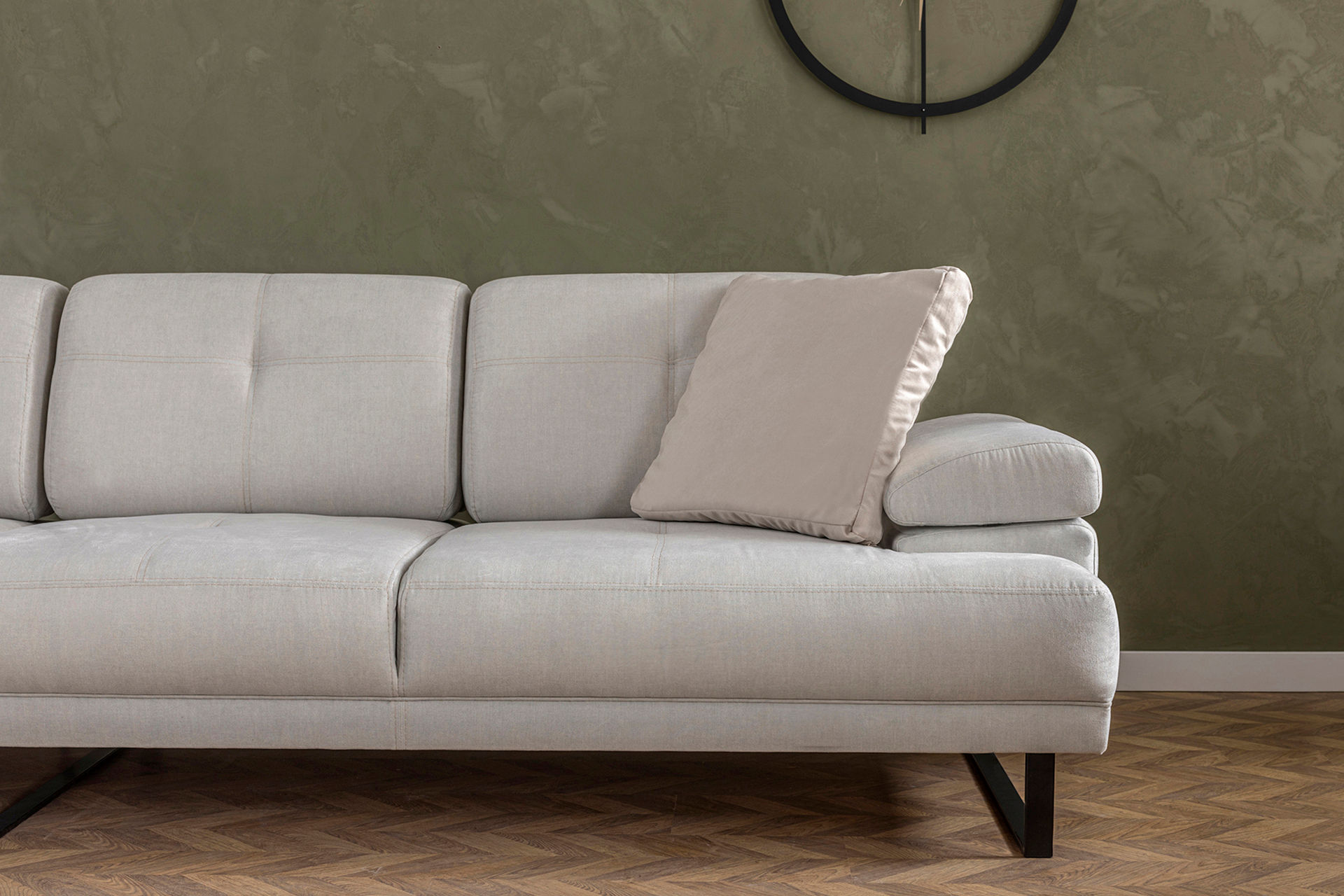 Mustang Sofa L Chaise Lounge Left Beige