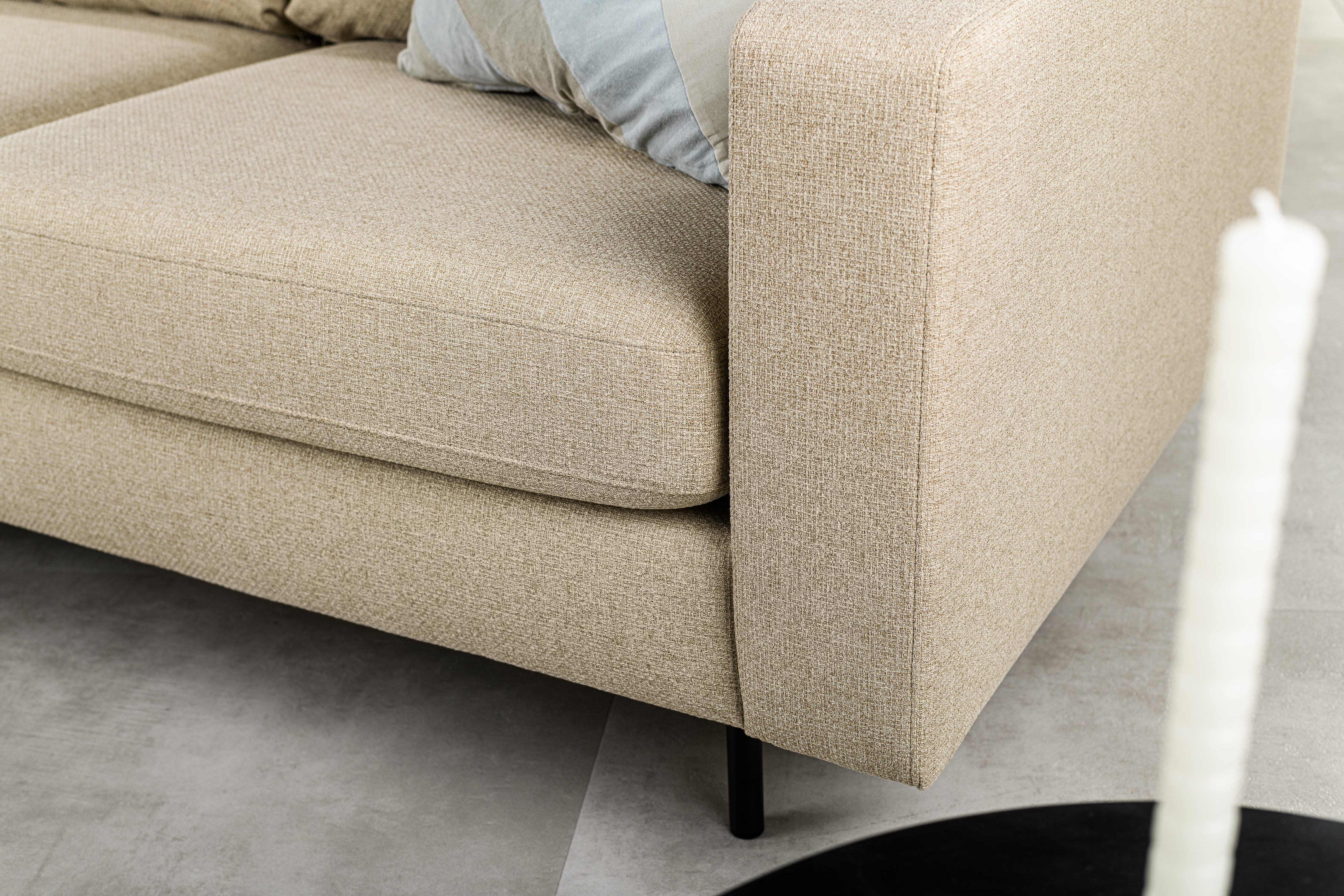 Sofa 3-Sitzer Chaiselongue Links Rechts Dillon Creme