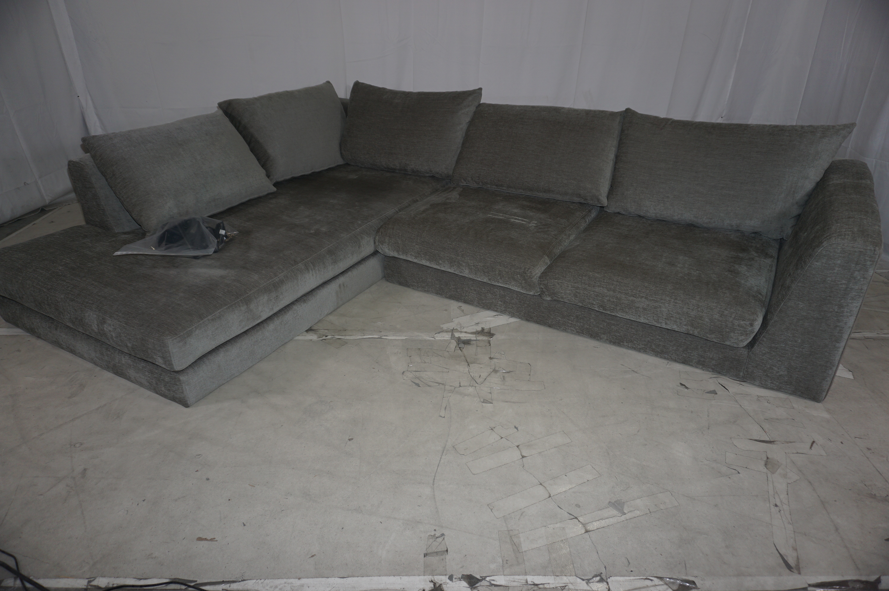 Noa Ecksofa Récamiere Links Planet Grey Green