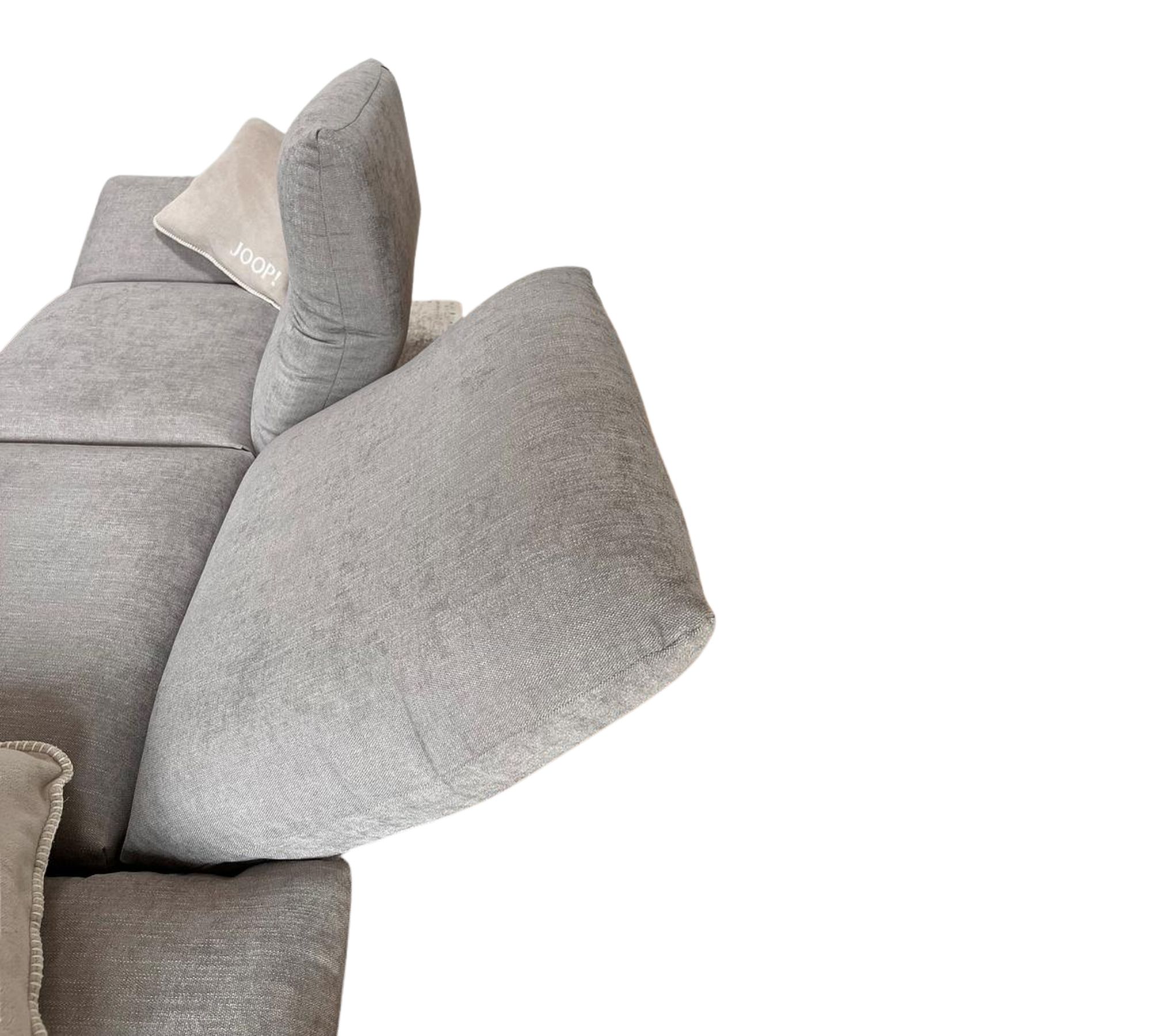 2-Sitzer Sofa und Hocker Grau