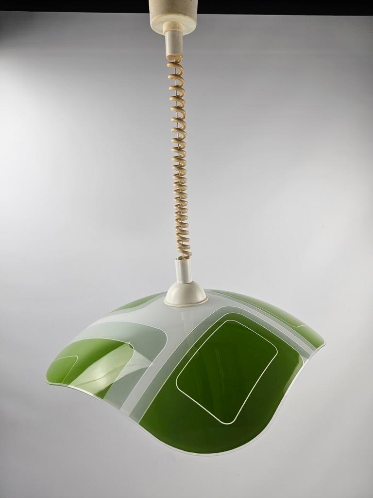 Vintage Pendelleuchte Glas Grün