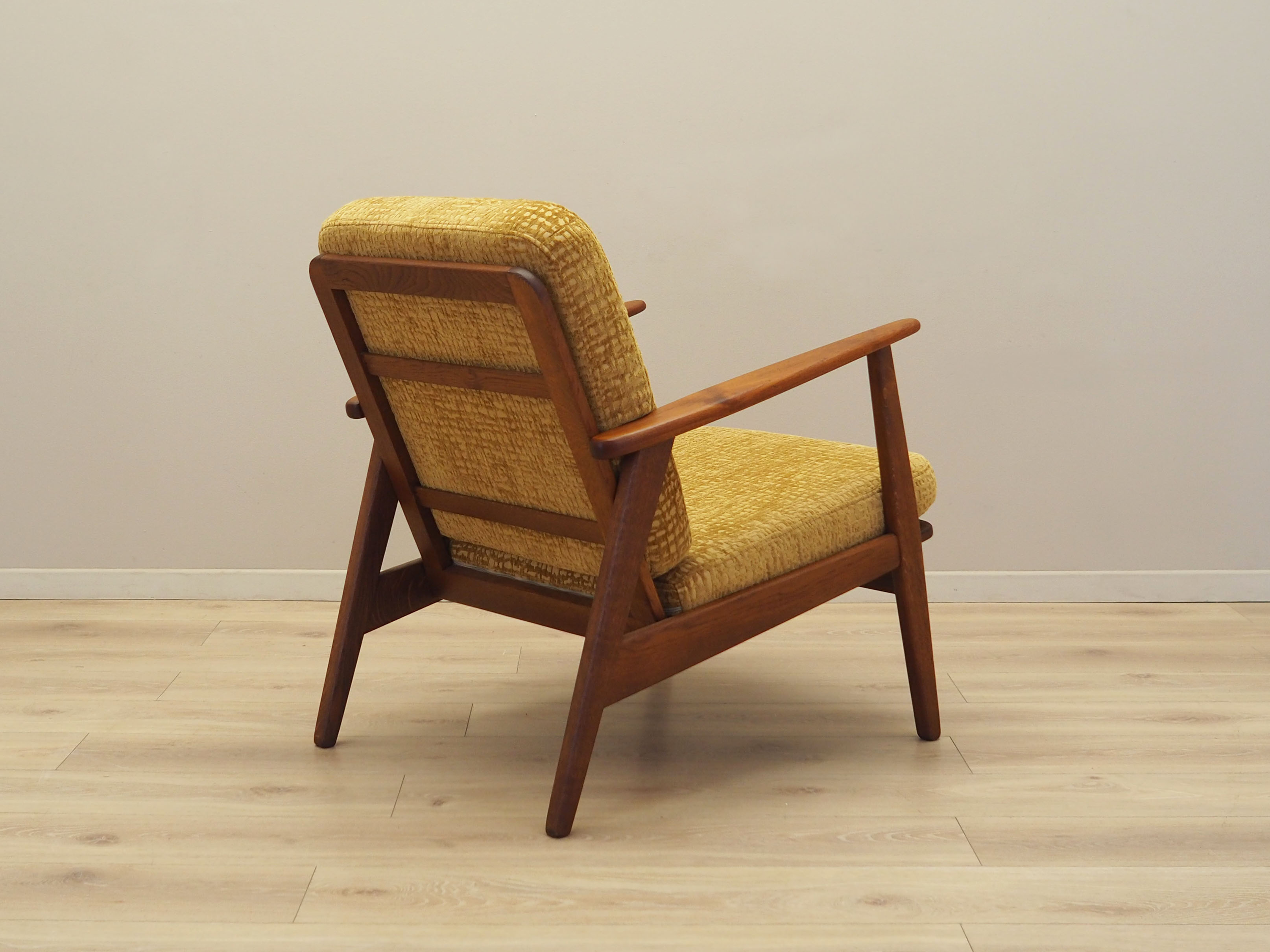 Sessel Teakholz Gelb 1970er Jahre