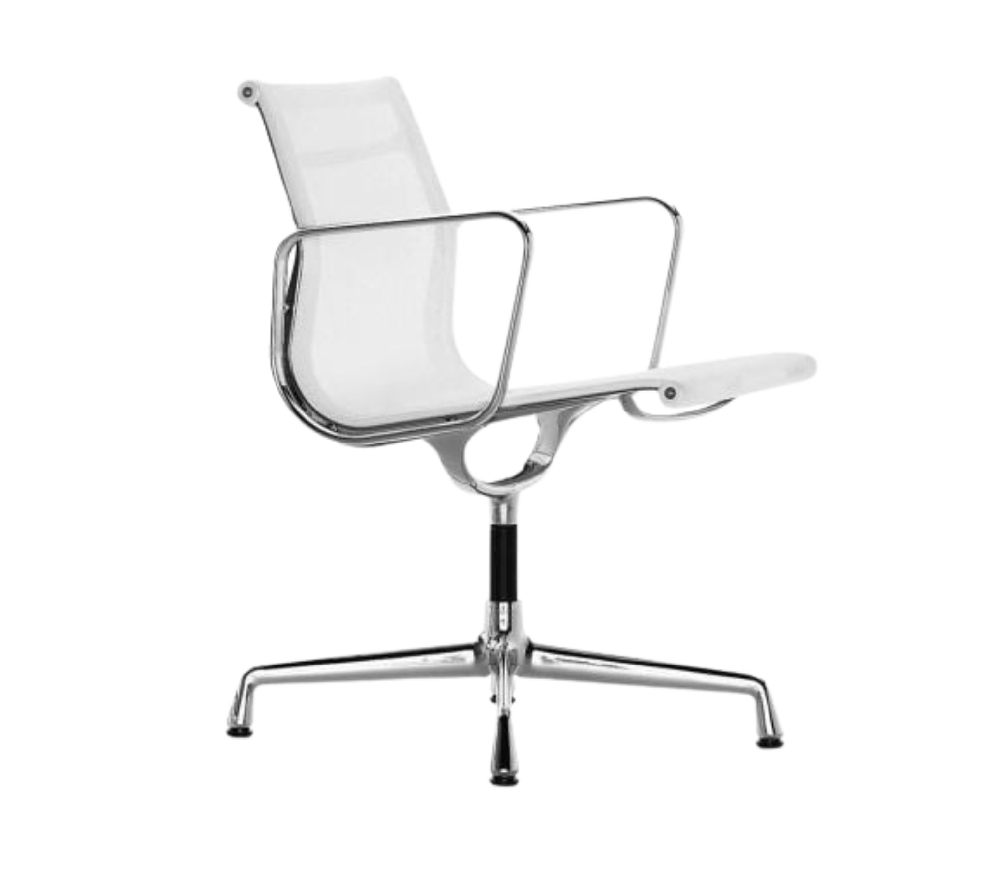 Vitra EA108 Aluminium Chair Leder Weiß