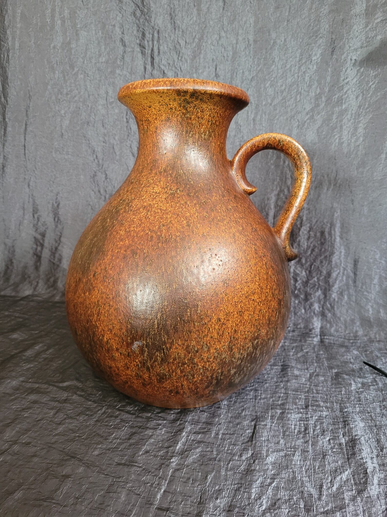 Vintage Vase Keramik Braun Schwarz