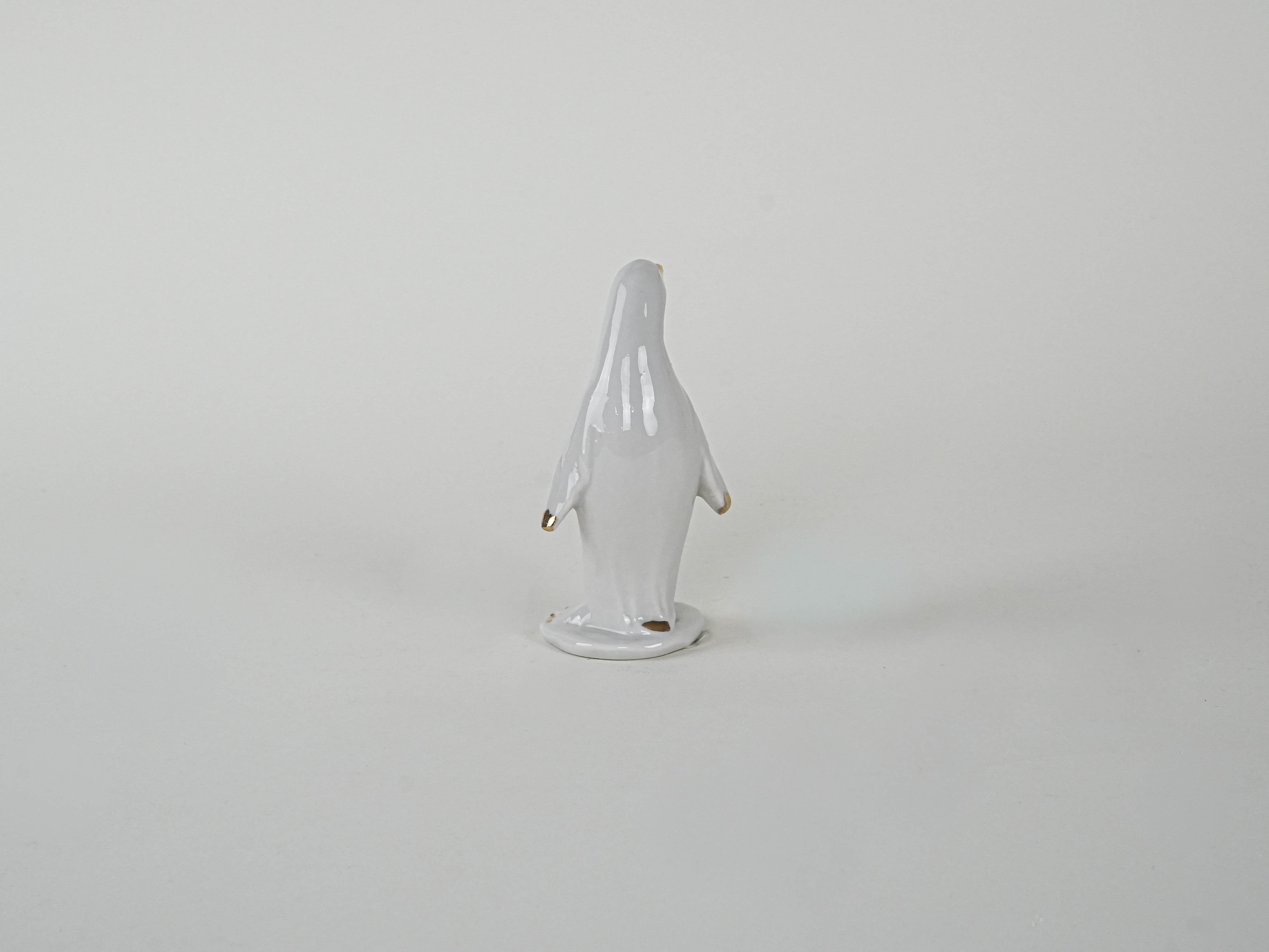 Porzellan-Pinguin-Figur Weiß 1970er Jahre