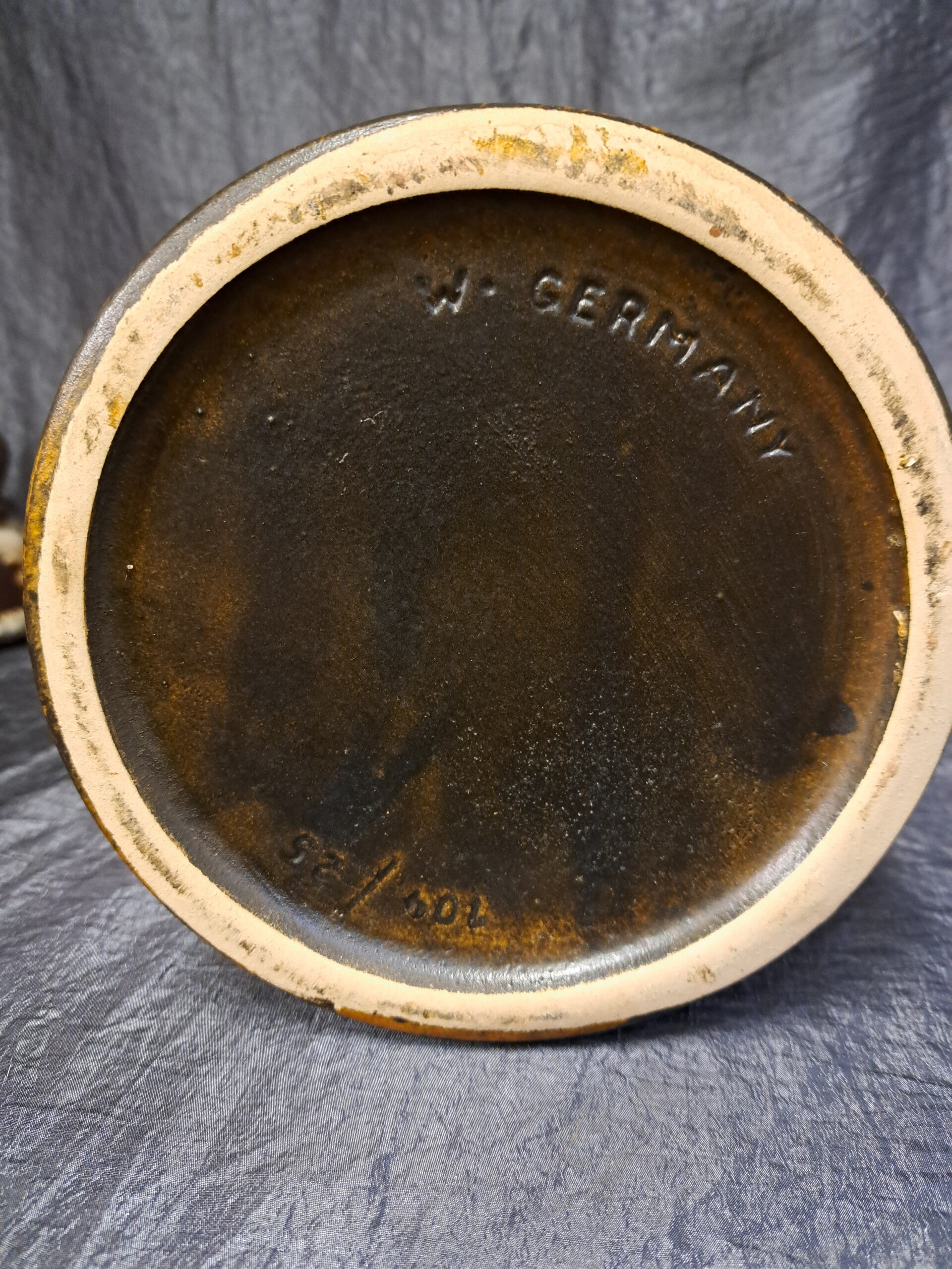 Vintage Vase Keramik Braun Schwarz