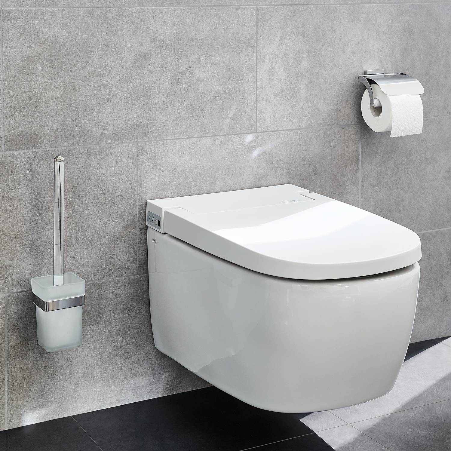 Neo Rollenhalter mit Deckel Edelstahl Silber
