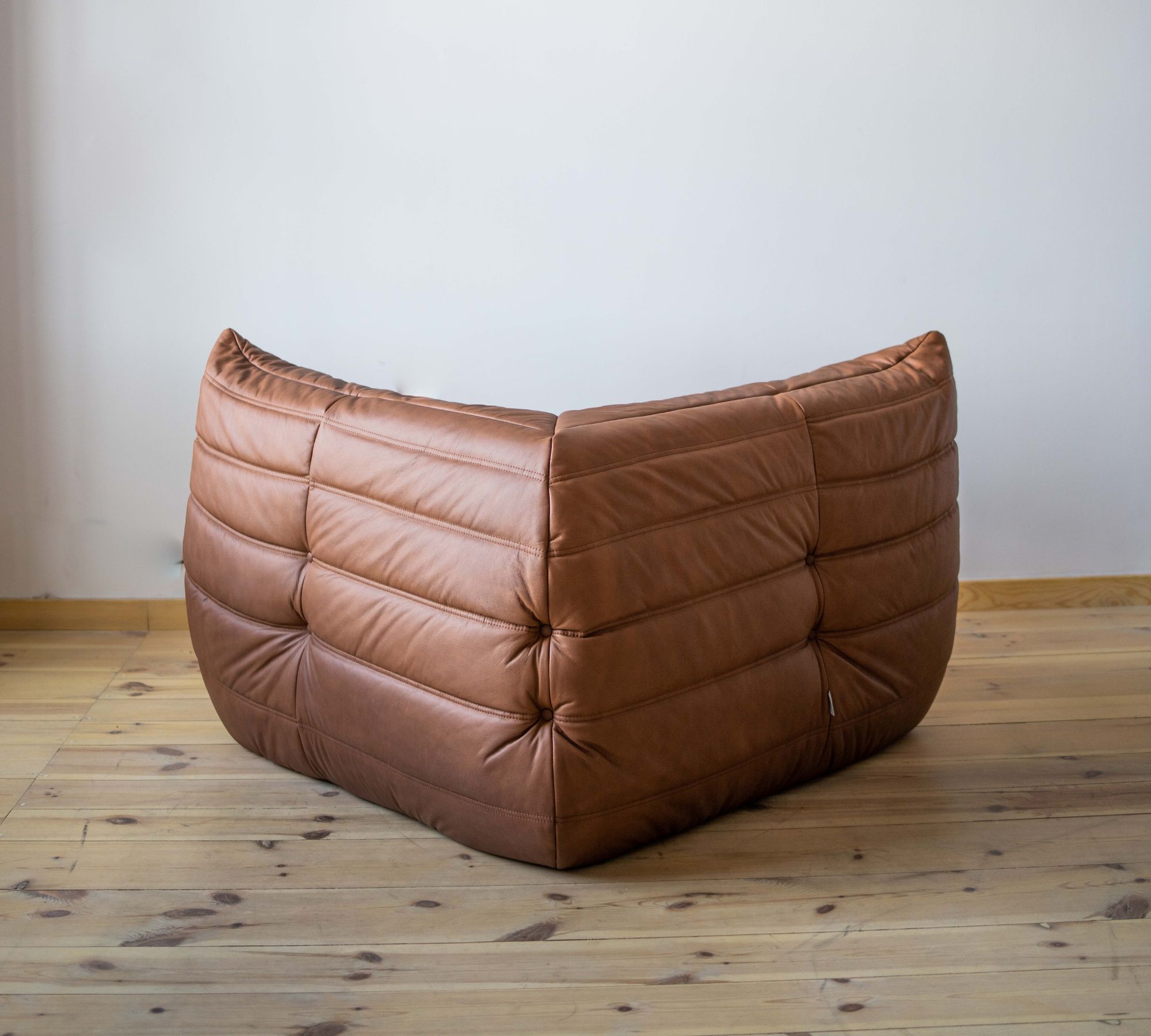 Togo Ecksofa Glattleder Folk Brown