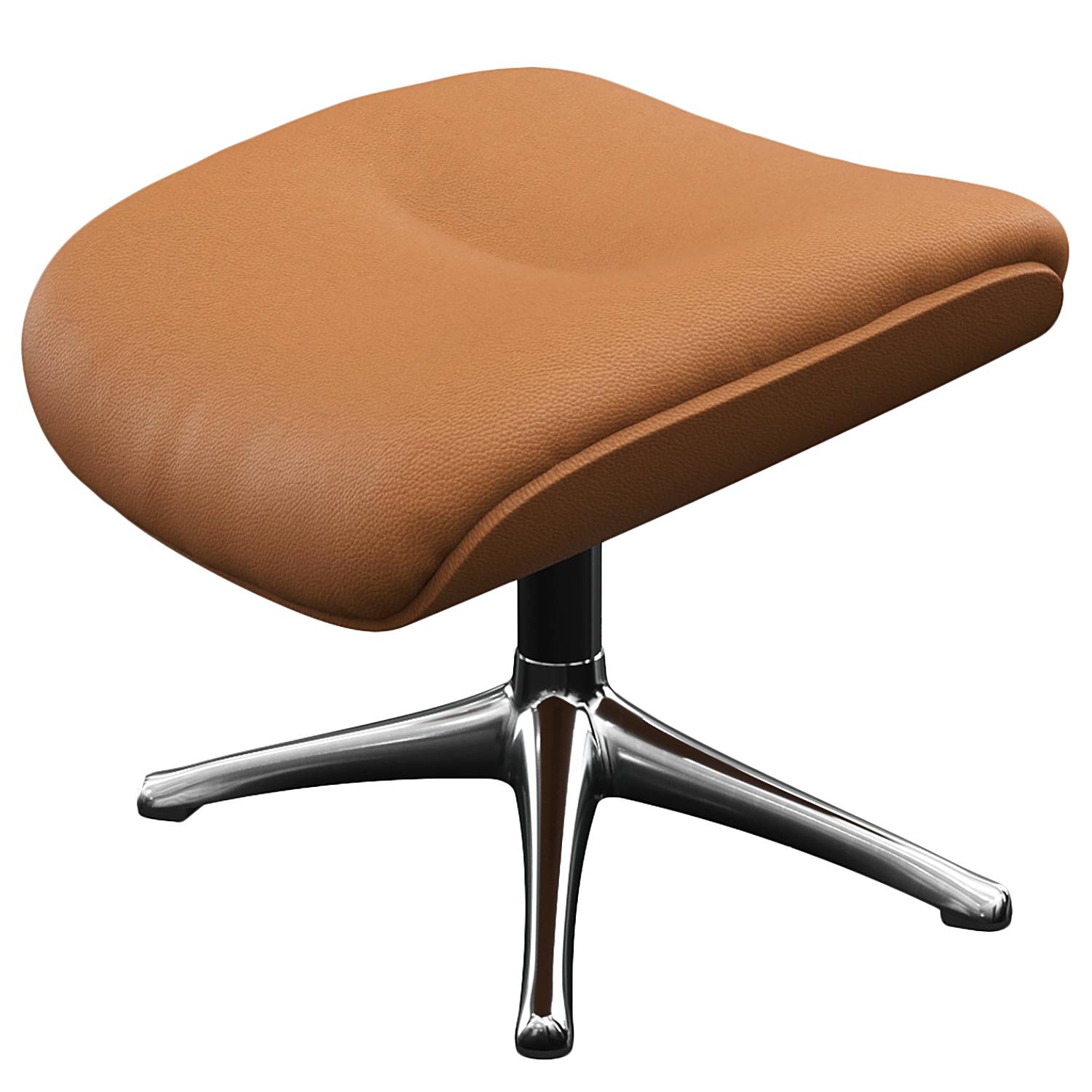 Leso Upholstered Ottoman Leather Cognac