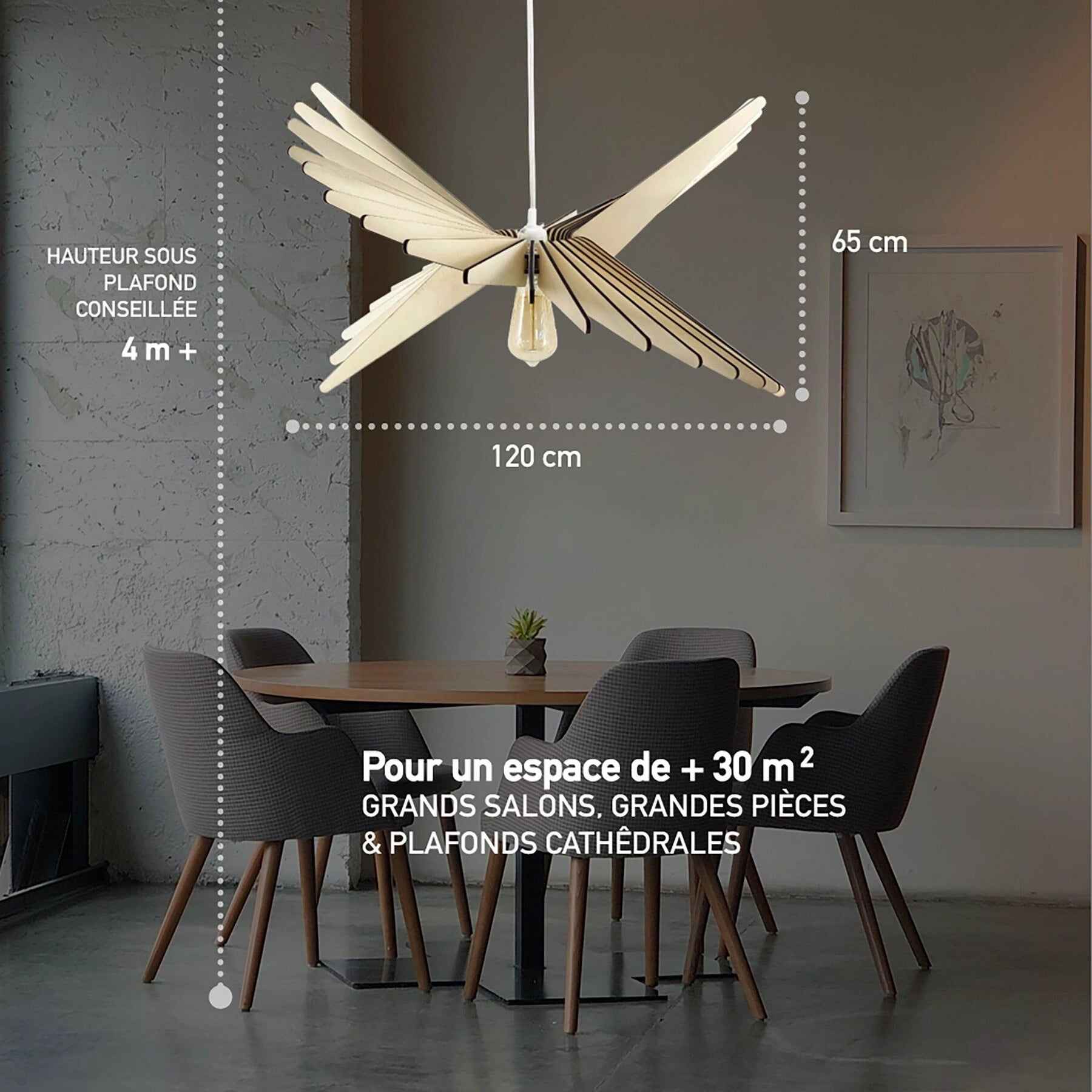 Albatros L'imparfait Pendelleuchte Holz 80cm