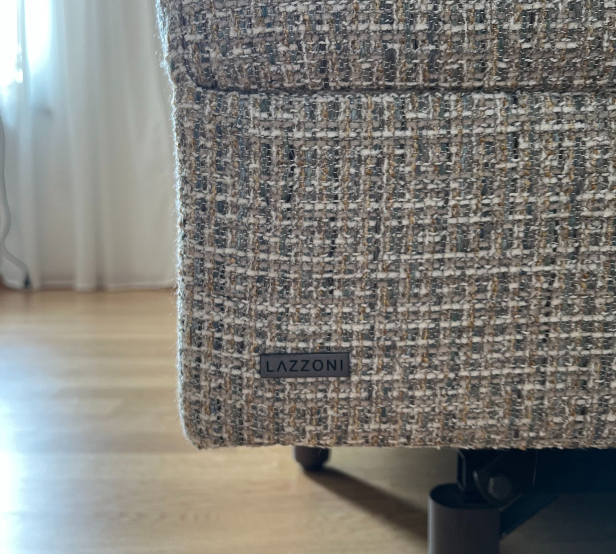 Sofa 2-Sitzer Schlaffunktion Webstoff Beige 