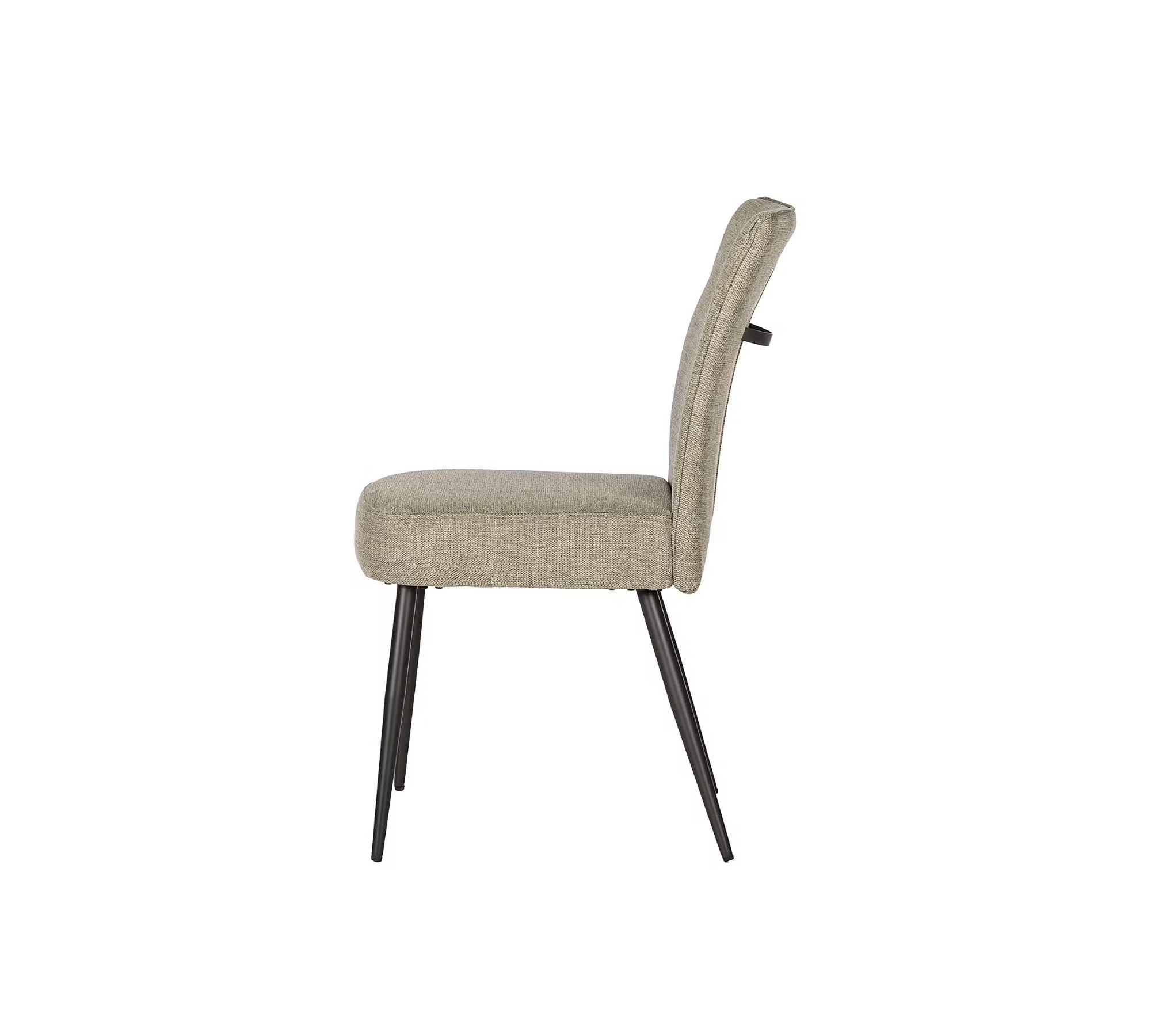 2x Esszimmerstuhl Stahl Webstoff Beige