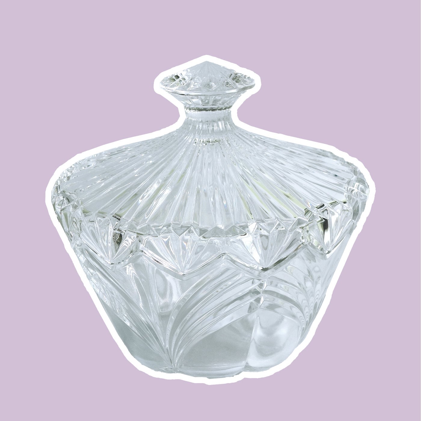 Vintage Bonbonniere Kristall Glas 1980er Jahre