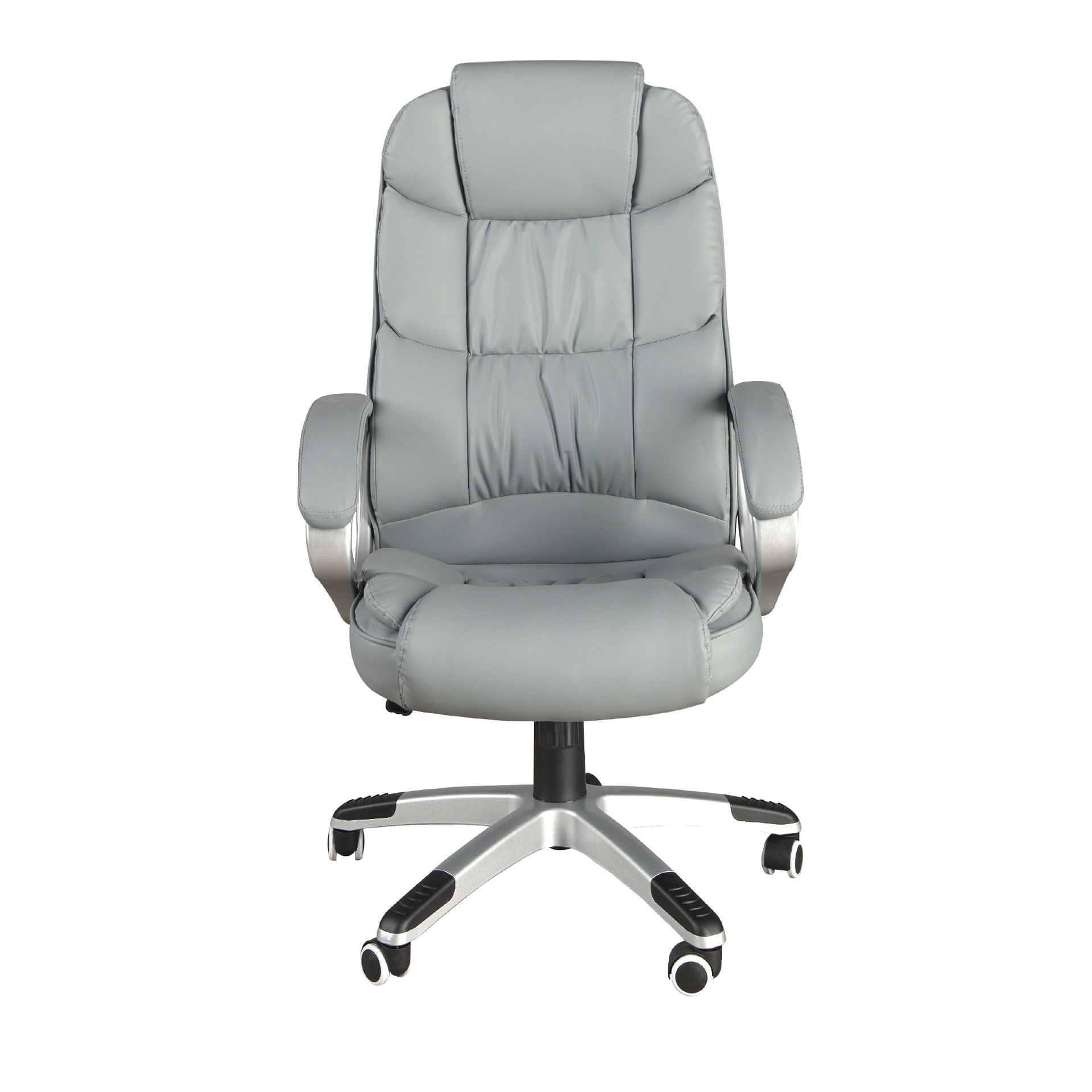 Office chair faux leather gray
