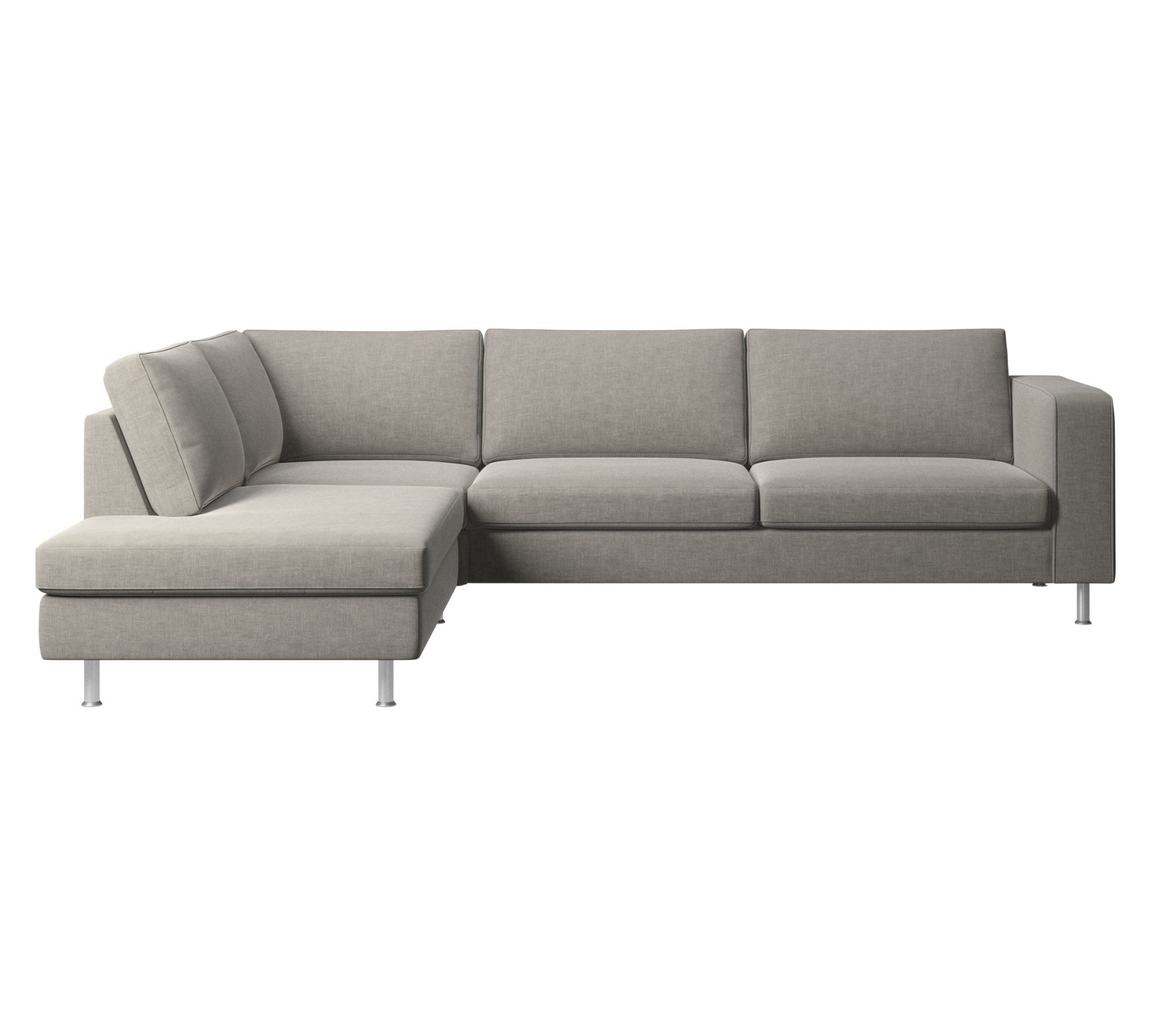 Indivi Ecksofa mit Loungemodul Napoli-Stoff 2250 Silvergrau