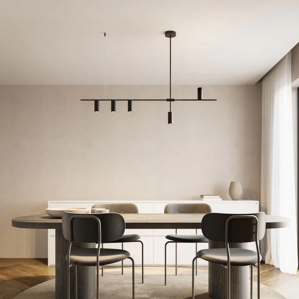 Ajax Deckenleuchte Aluminium Schwarz