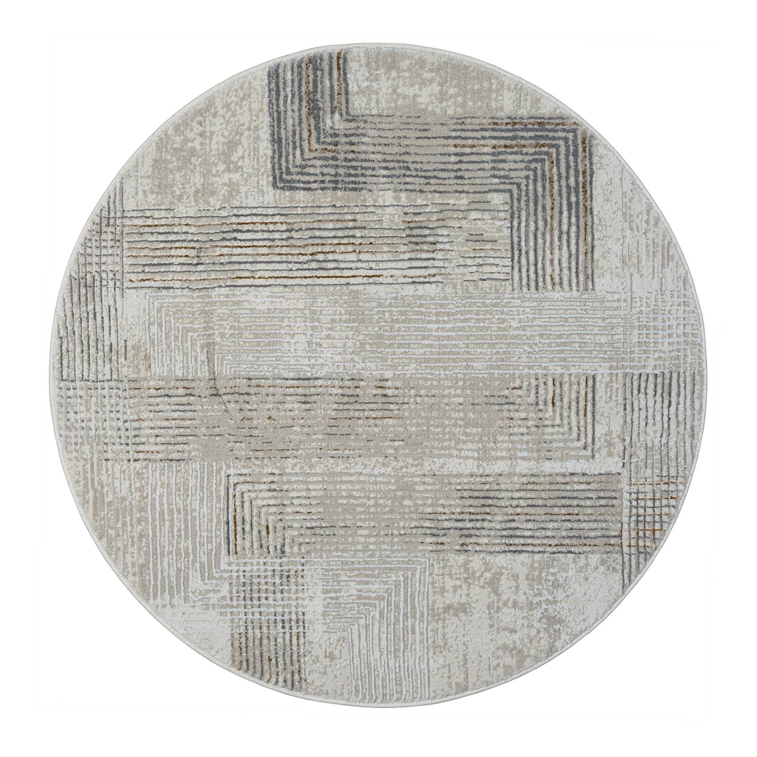 My Way Kurzflorteppich Baumwolle Beige Ø 120cm