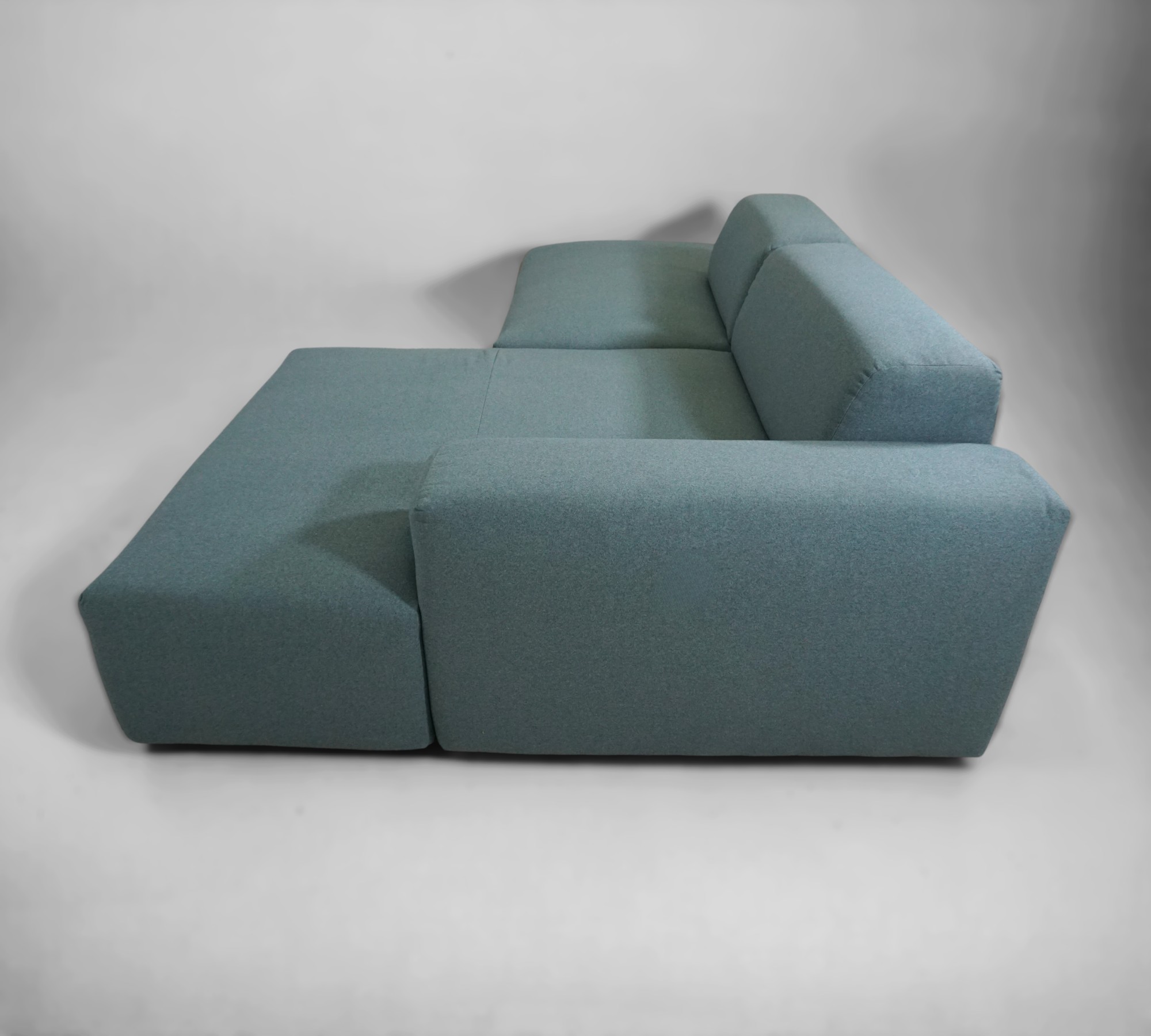 Pyllow Ecksofa Récamiere Rechts Feingewebe Taubenblau