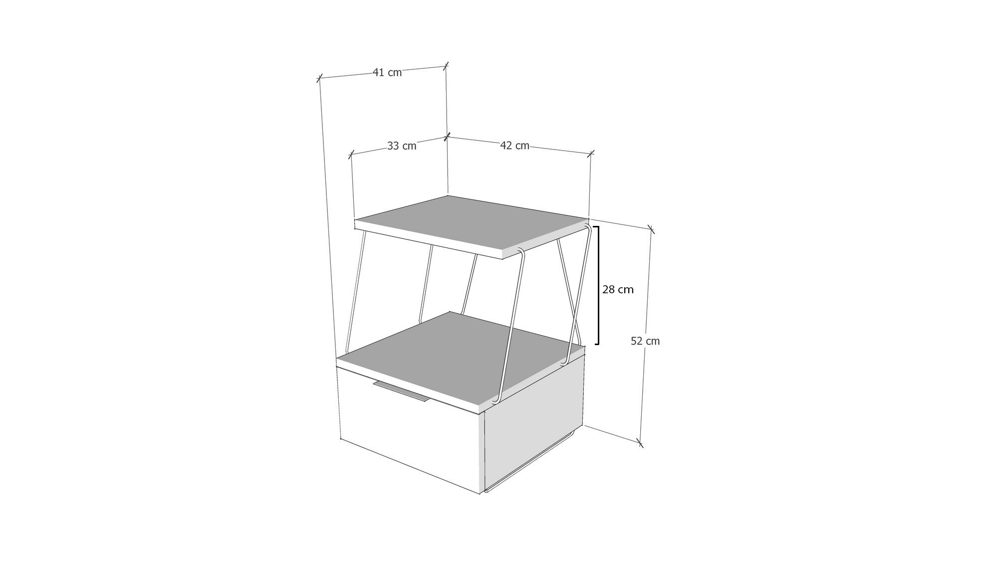 Tekoba Bedside Table Wood Veneer Anthracite