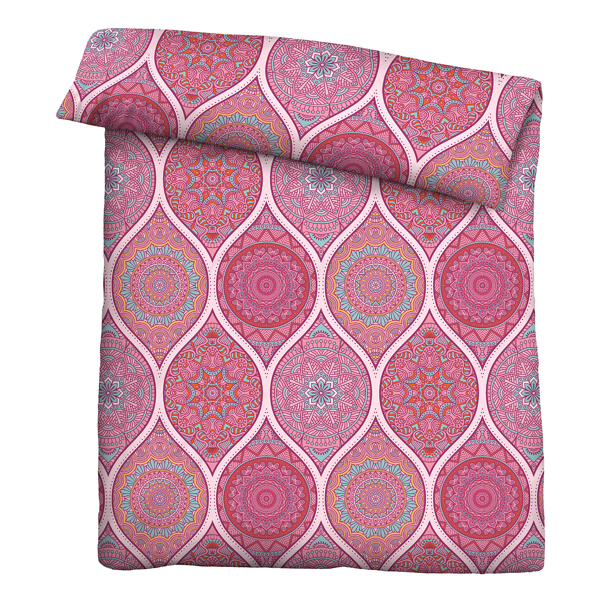 Ornament Bettwäsche Renforcé Rot 155 x 220 Kissen 80 x 80