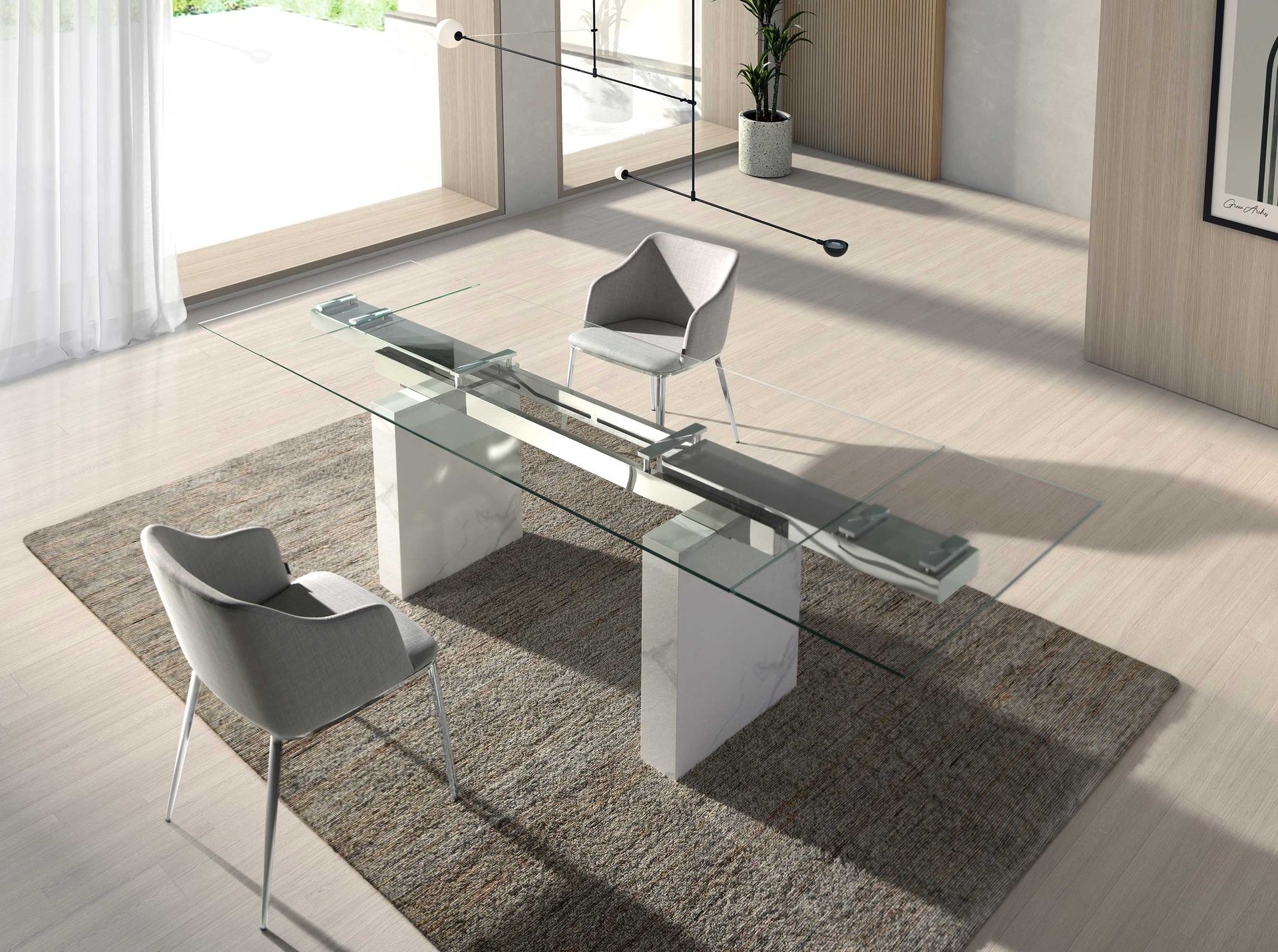 Armchair stainless steel grey