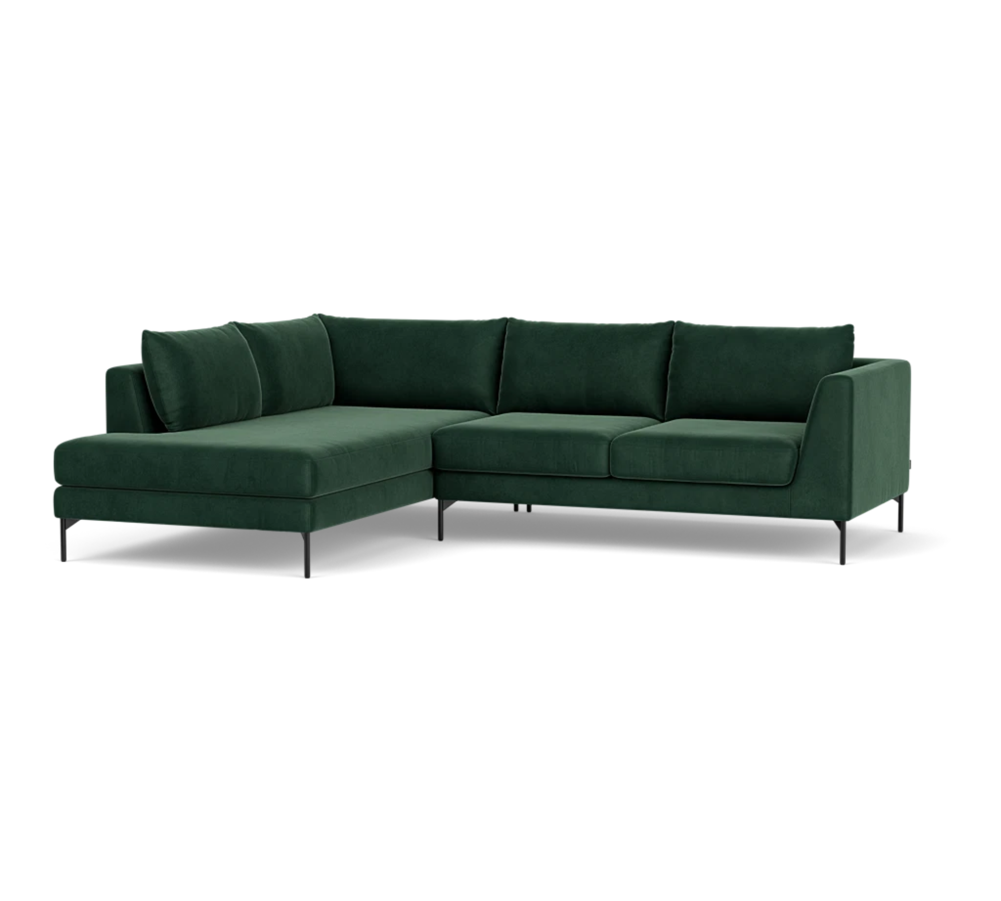 Noa Ecksofa Récamiere Velour Lux Dark Green