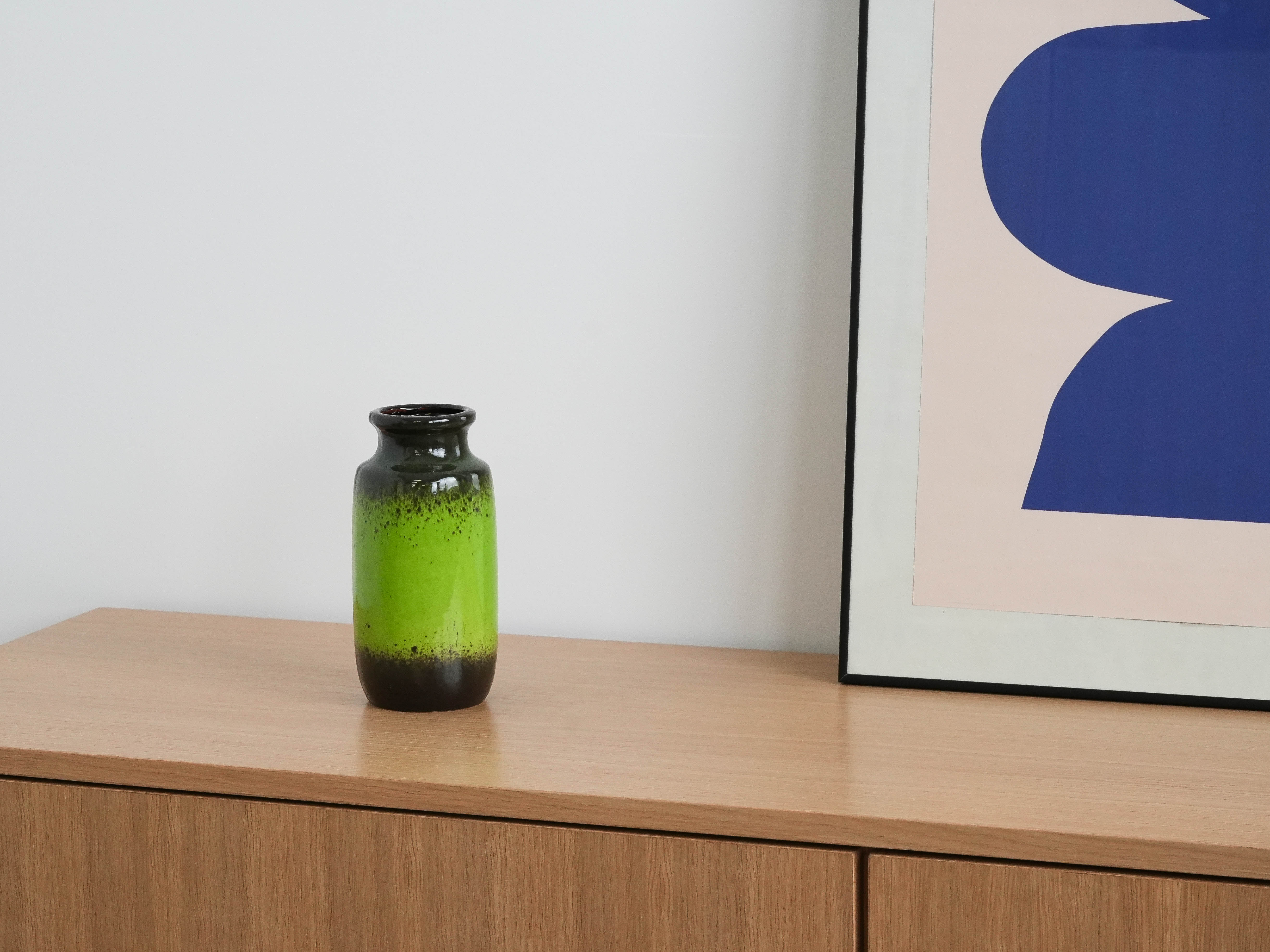 Keramikvase Grün 1970er Jahre