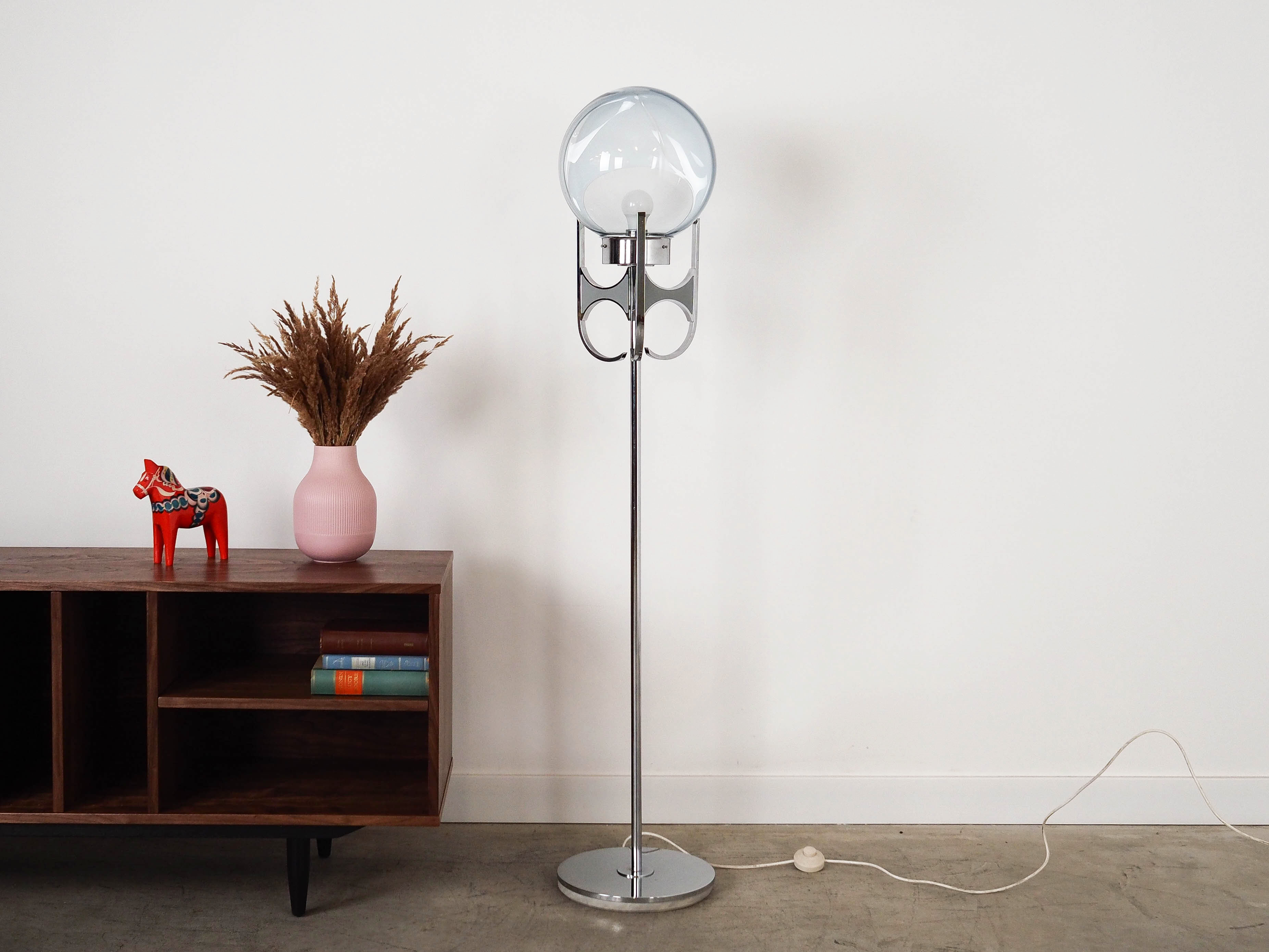 Standing lamp Murano glass Silver 1970s