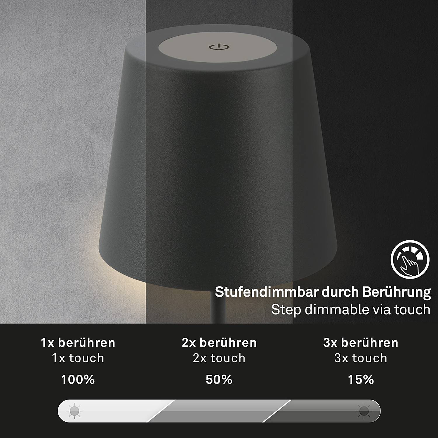 LED-Tischleuchte Tyli Anthrazit
